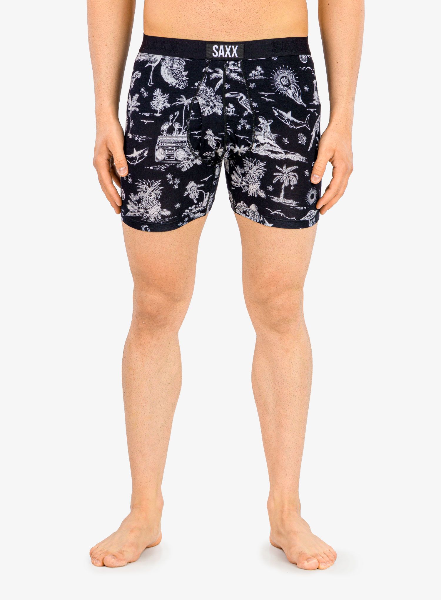 Boxerky Saxx Ultra Boxer Brief Fly - black astro
