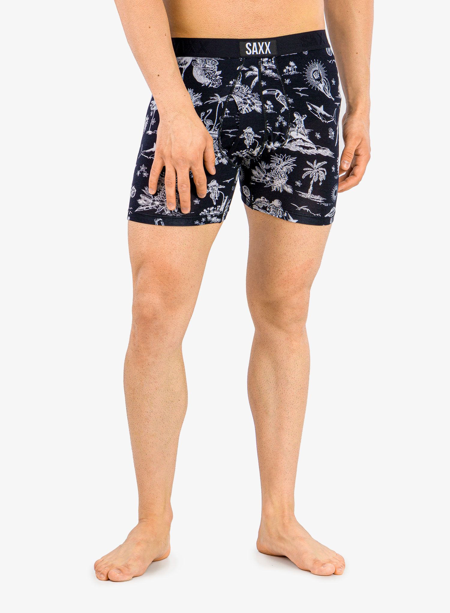 Boxerky Saxx Ultra Boxer Brief Fly - black astro
