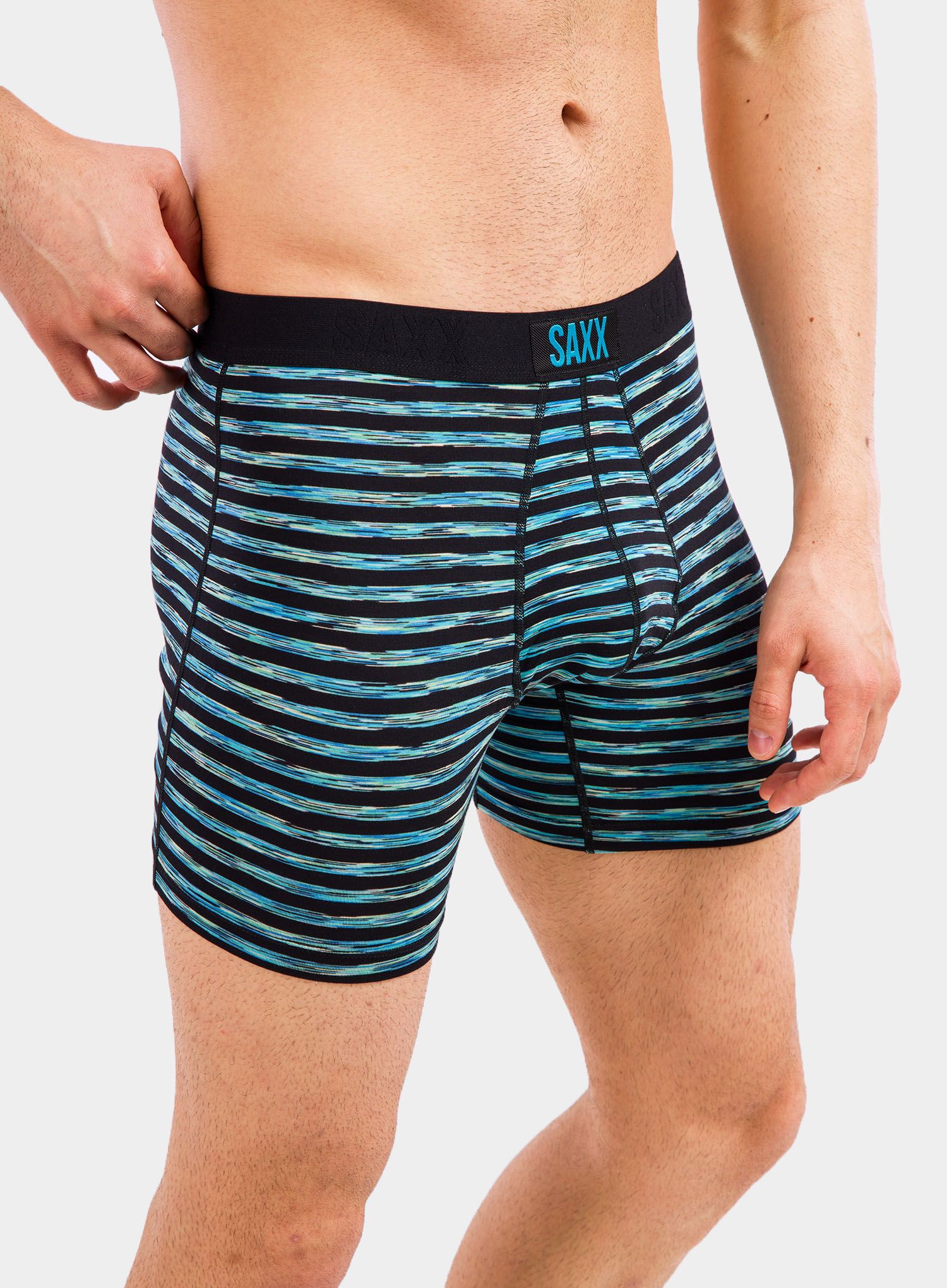 Boxerky Saxx Vibe Boxer Brief - black space hiker stripe