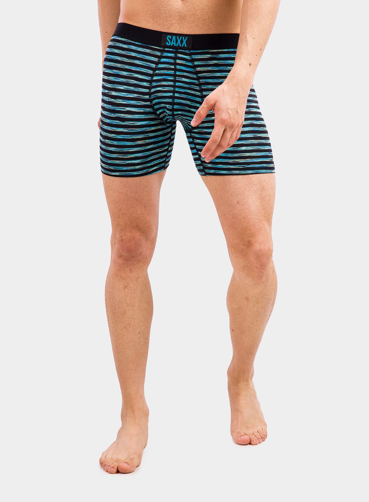 Boxerky Saxx Vibe Boxer Brief - black space hiker stripe