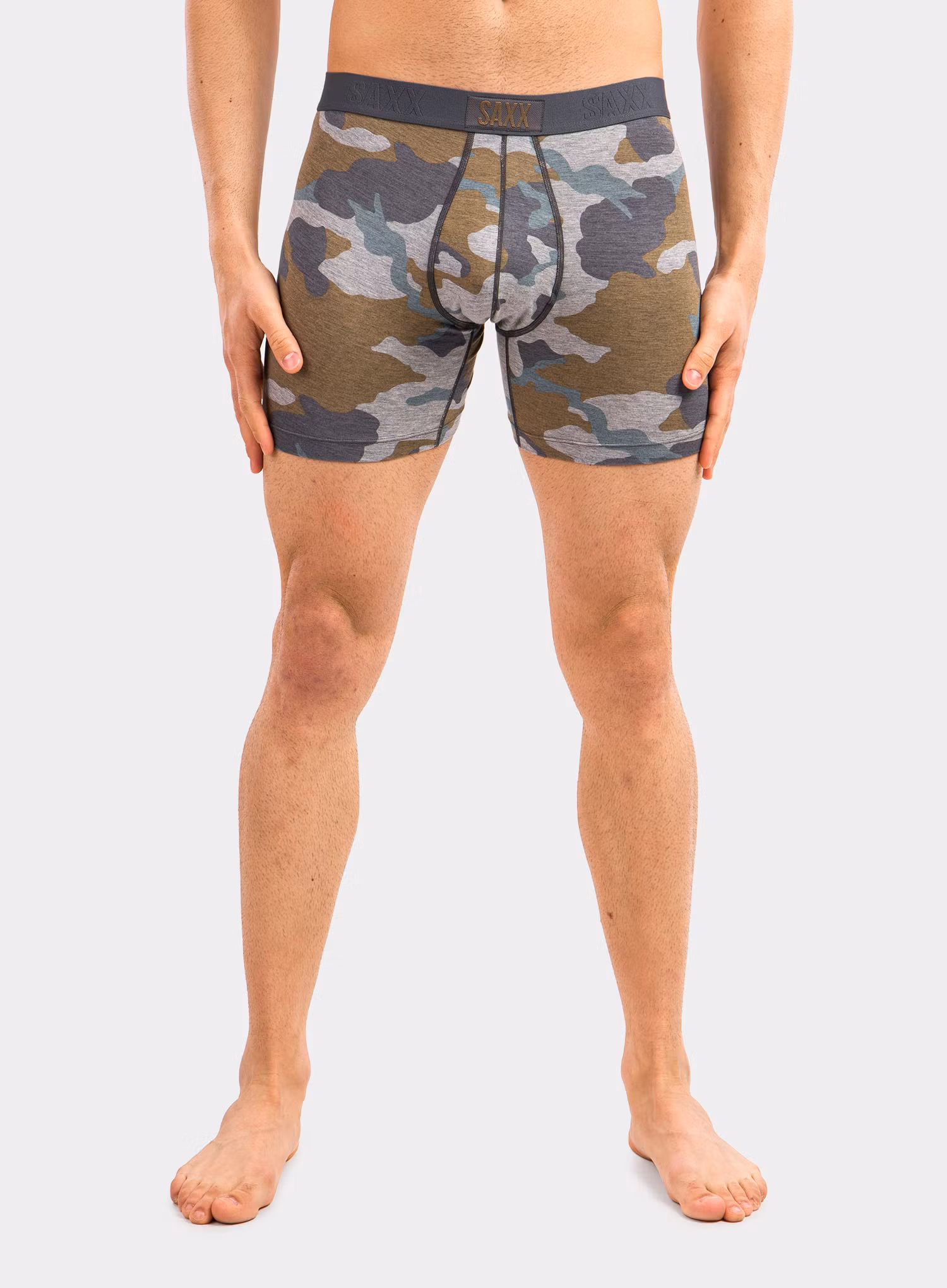Boxerky Saxx Vibe Boxer Brief - grey supersize camo