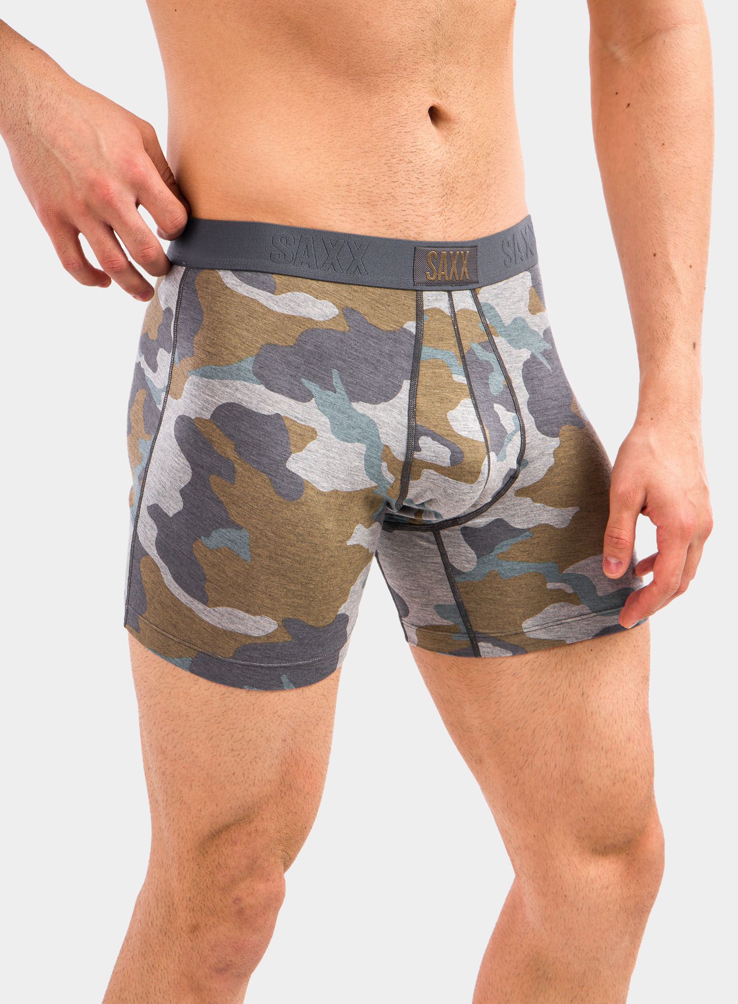 Boxerky Saxx Vibe Boxer Brief - grey supersize camo