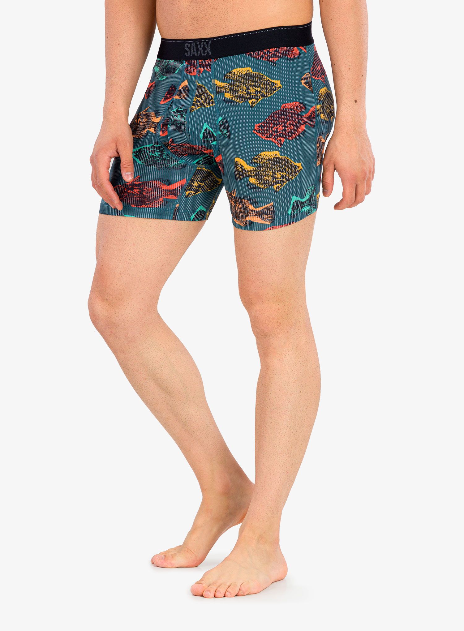 Termoaktivní boxerky Saxx Quest Boxer Brief Fly - shadow fish/blue