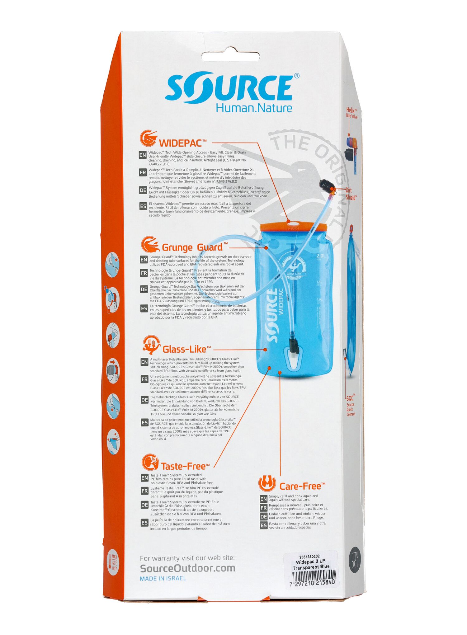 Hydrovak Source Widepac LP 2L - transparent blue