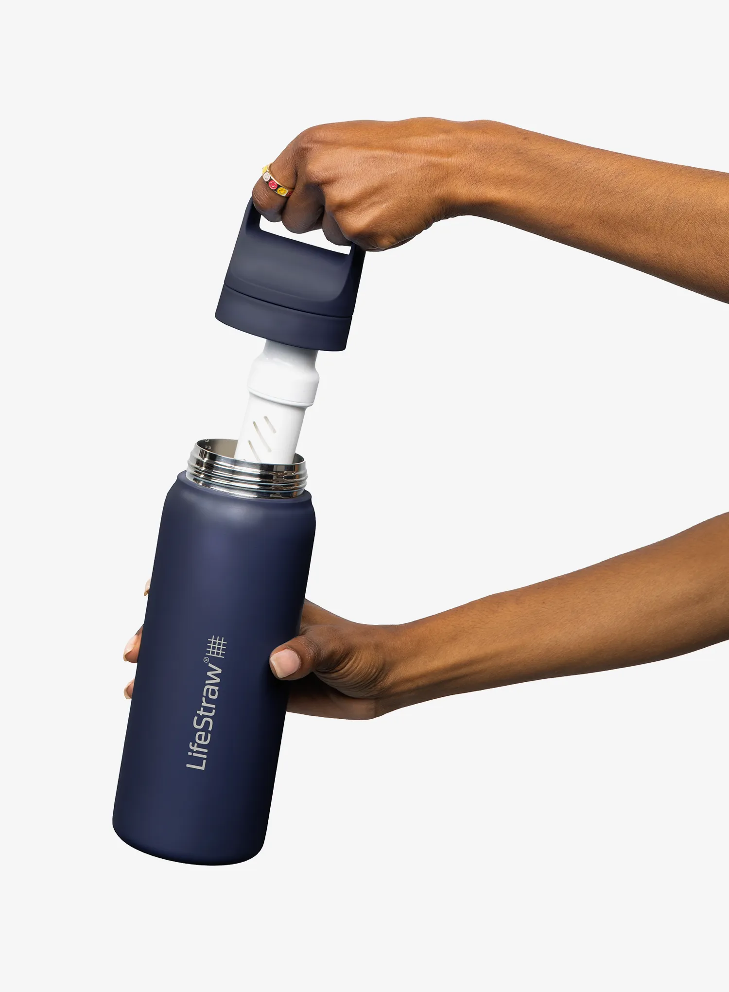 Turistická láhev Lifestraw Go 2.0 Stainless Steel Water Filter Bottle 18 oz (532 ml) - aegan sea