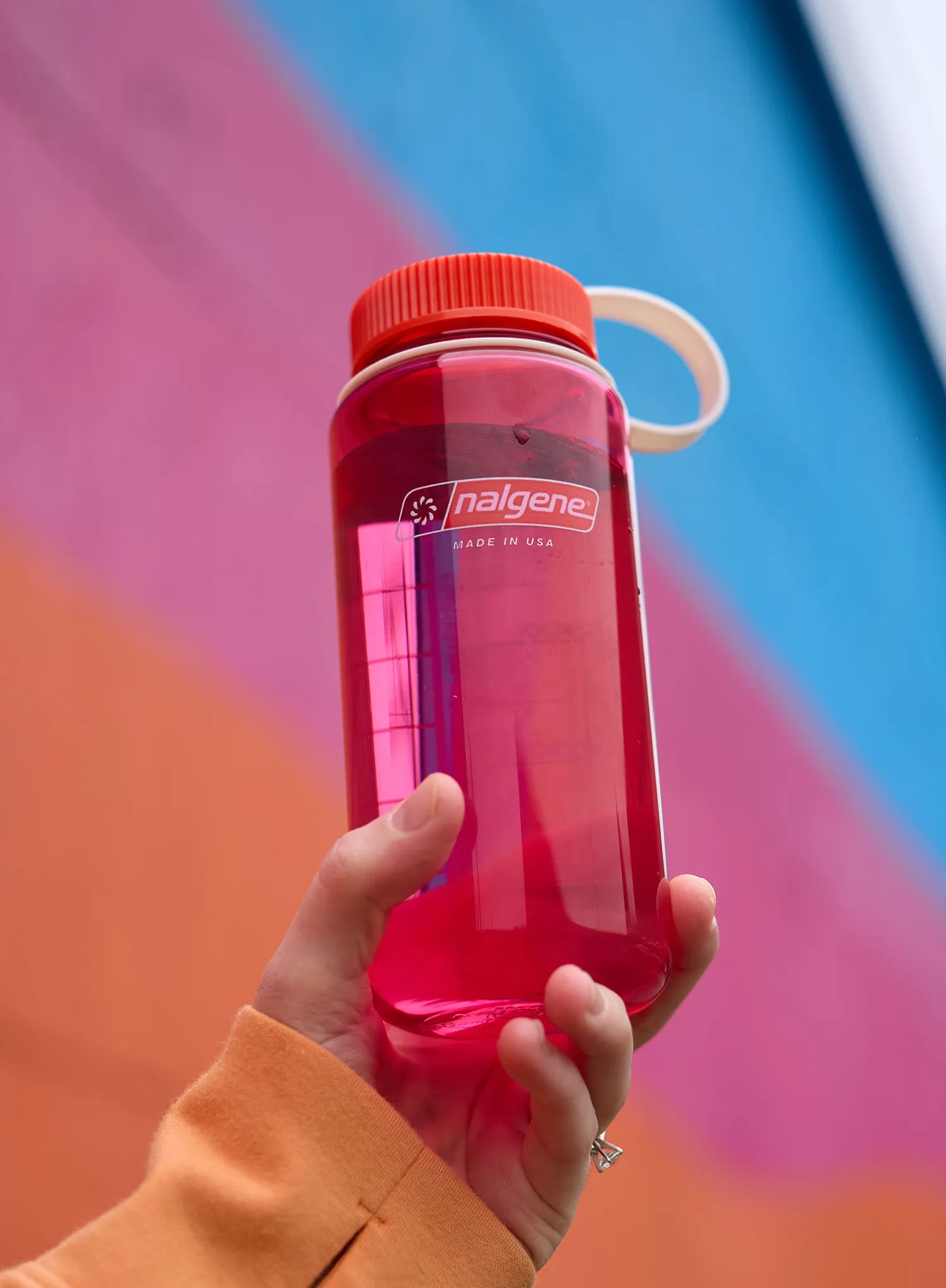 Turistická láhev Nalgene 16 oz Wide Mouth Thrill and Motion (473 ml) - fuchsia purple with flame