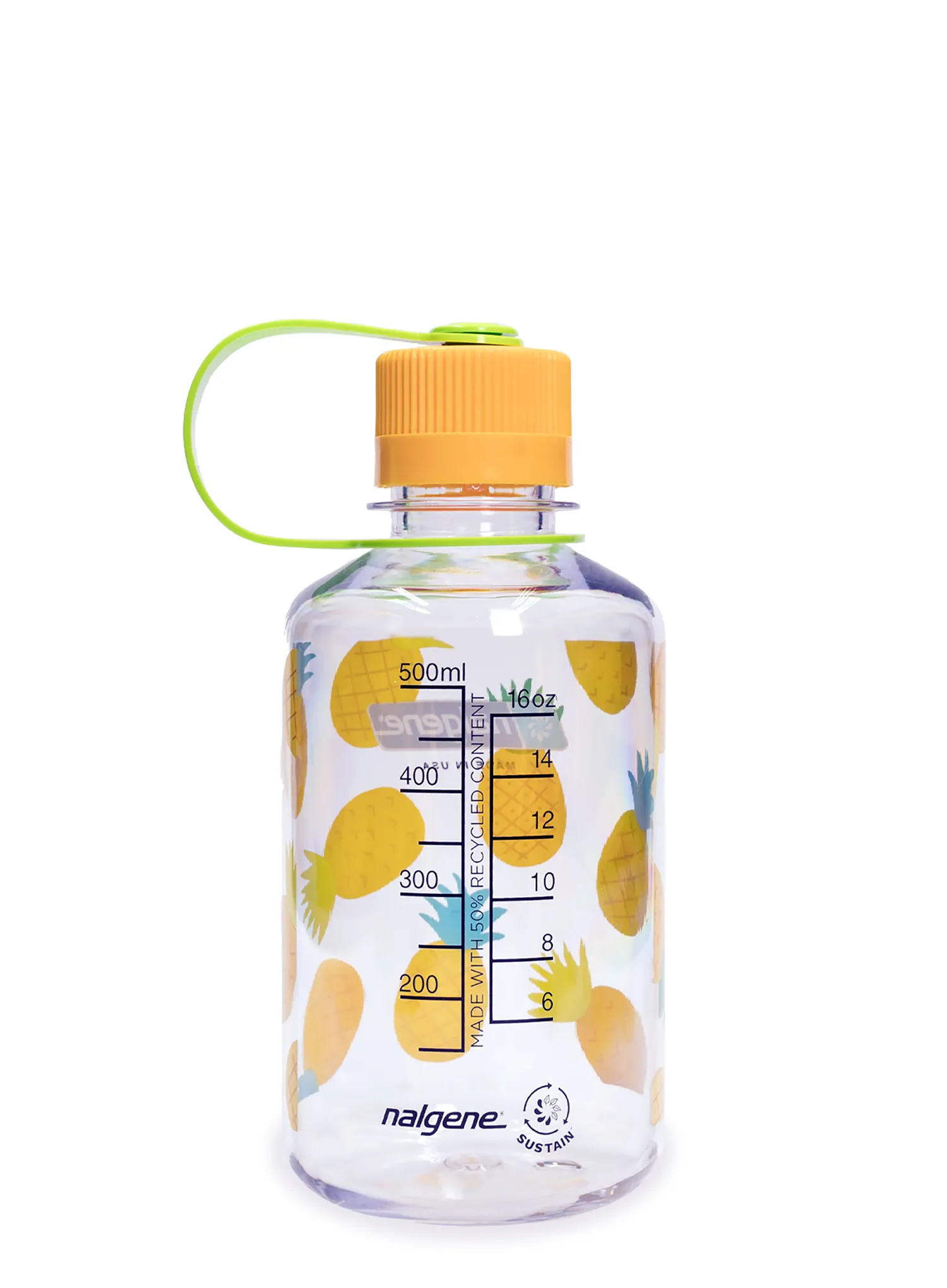 Turistická láhev Nalgene Sustain Narrow Mouth Fruit Print 16 oz (473 ml) - pineapples
