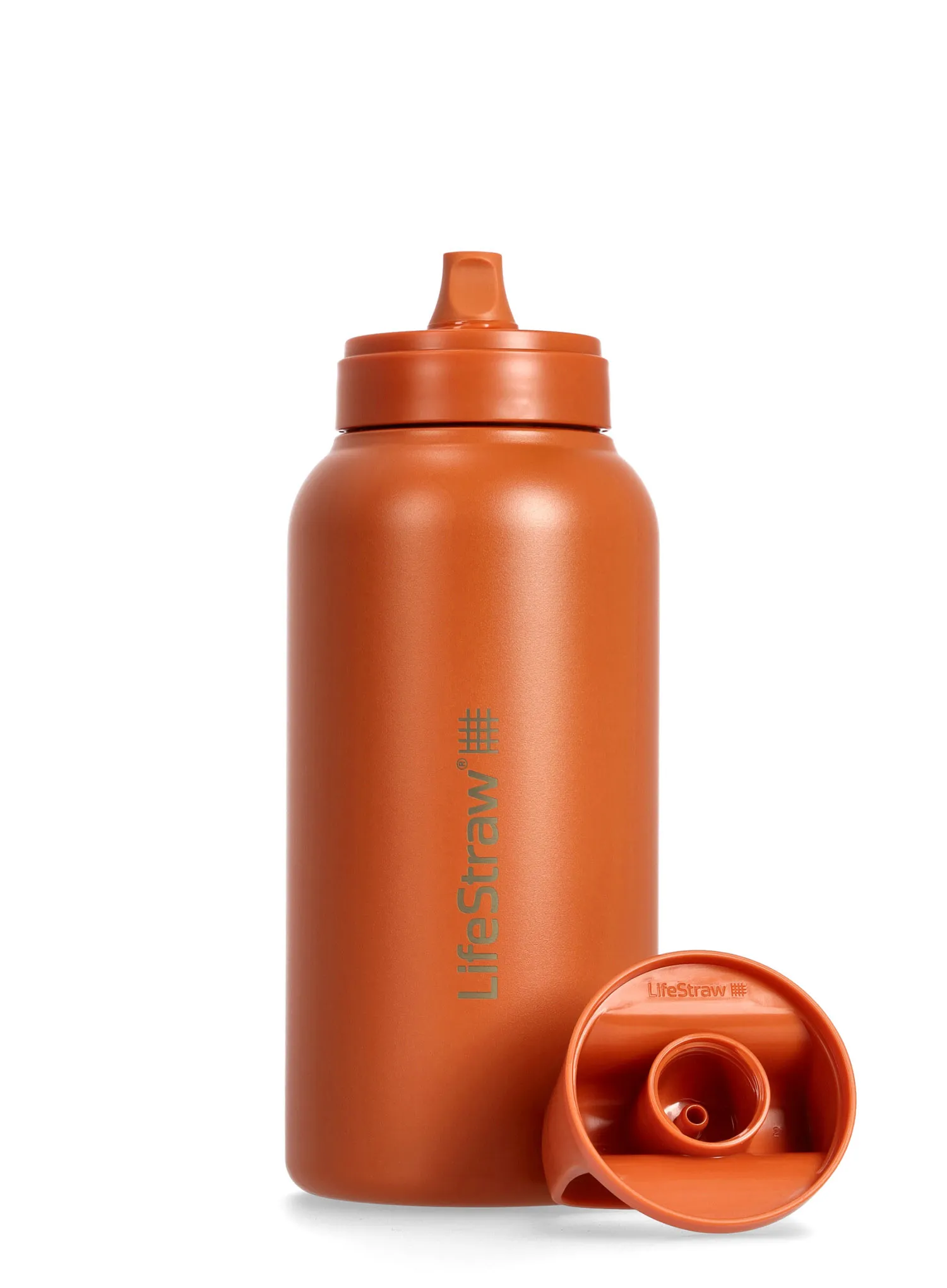 Láhev s filtrem Lifestraw Go 2.0 Stainless Steel Water Filter 1 L - kyoto orange