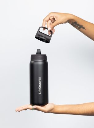 Láhev s filtrem Lifestraw Go 2.0 Stainless Steel Water Filter 24 oz (710 ml) - black