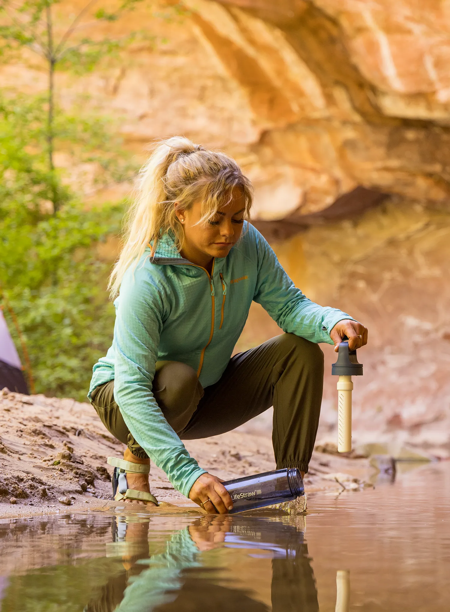 Láhev s filtrem Lifestraw Go 2.0 Water Filter 1L - aegan sea