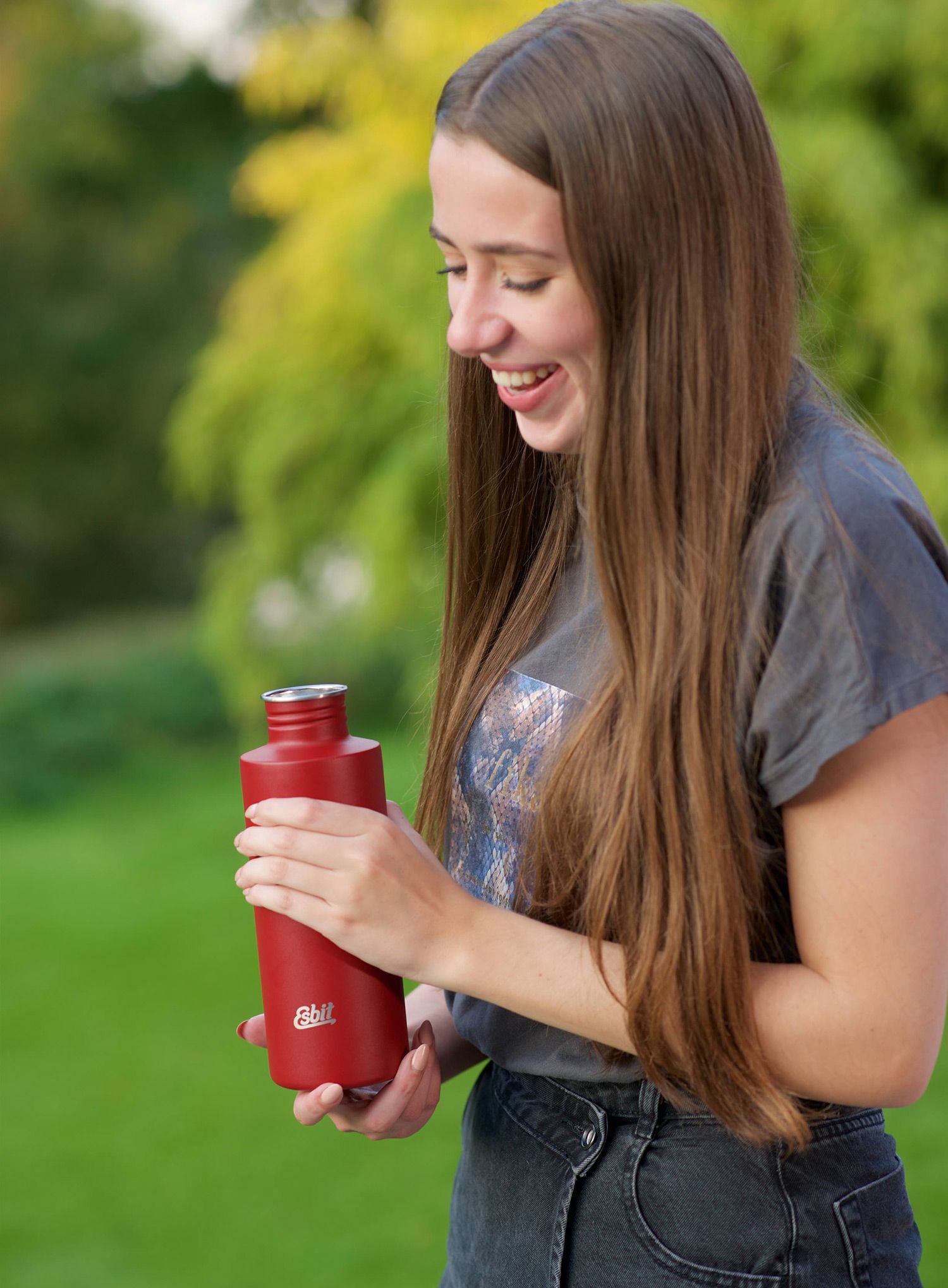 Láhev Esbit Sculptor Drinking Bottle 1L - burgundy red