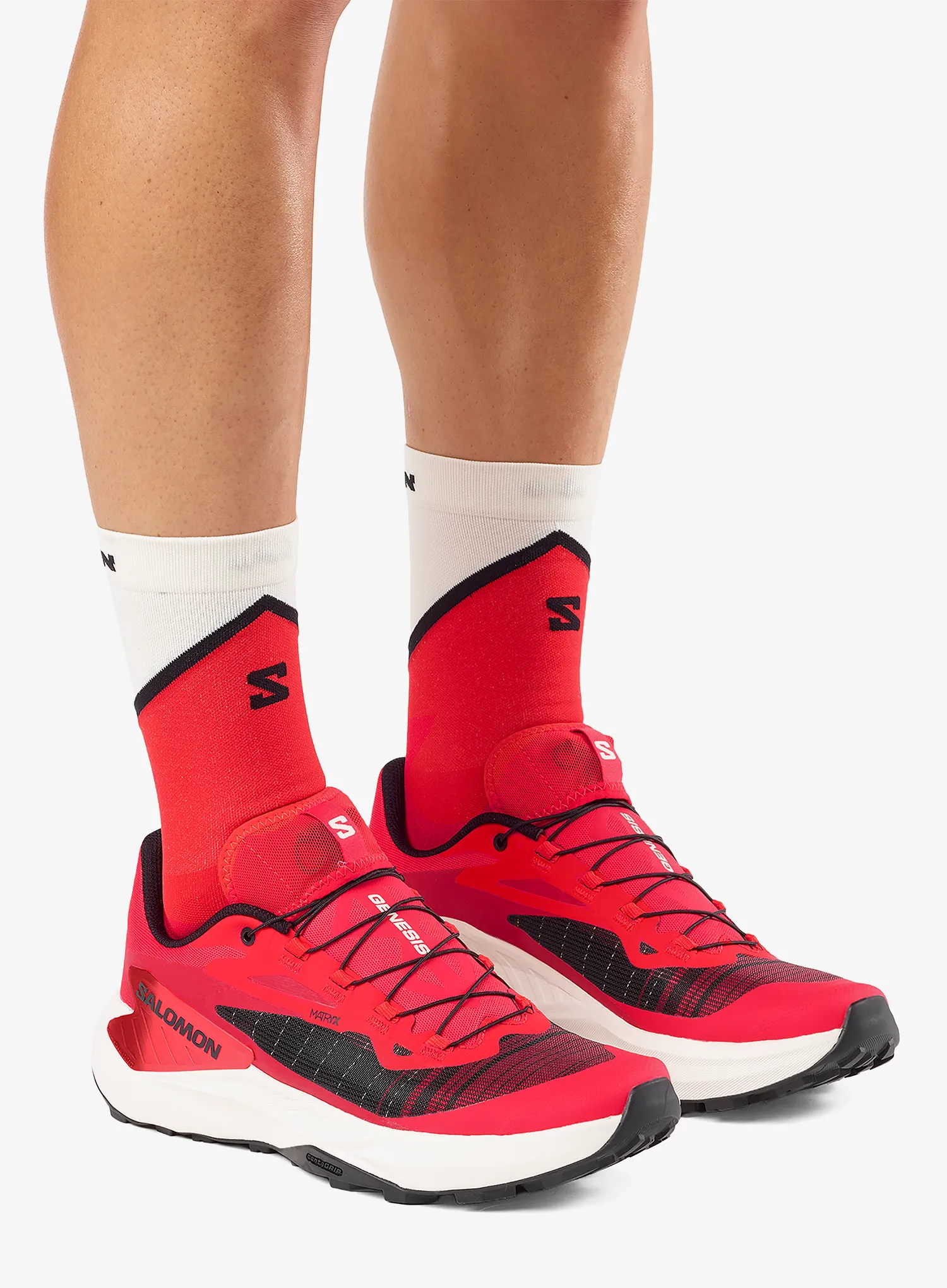 Trailové boty Salomon Genesis - fiery red/lava falls/black