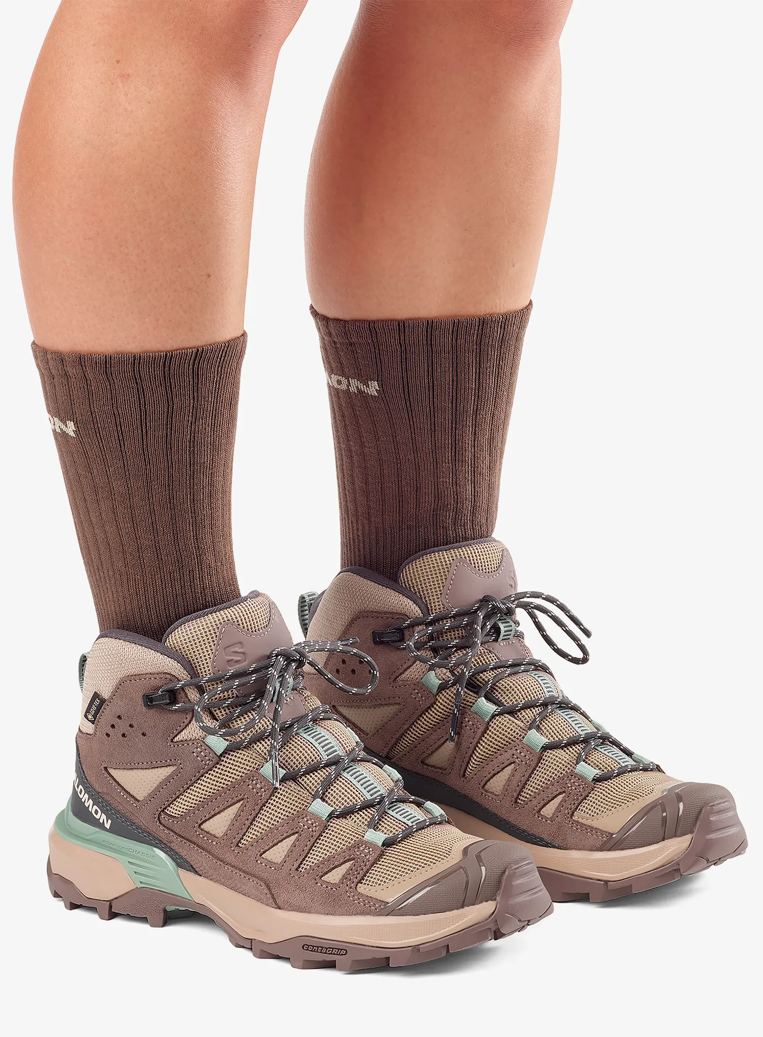 Turistické boty dámské Salomon X Ultra 360 LTR Mid GTX - desert tan/iron/green