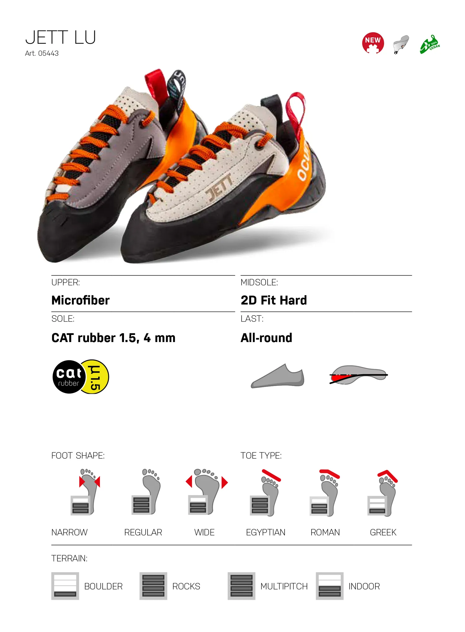 Lezečky Ocun Jett LU - grey/orange
