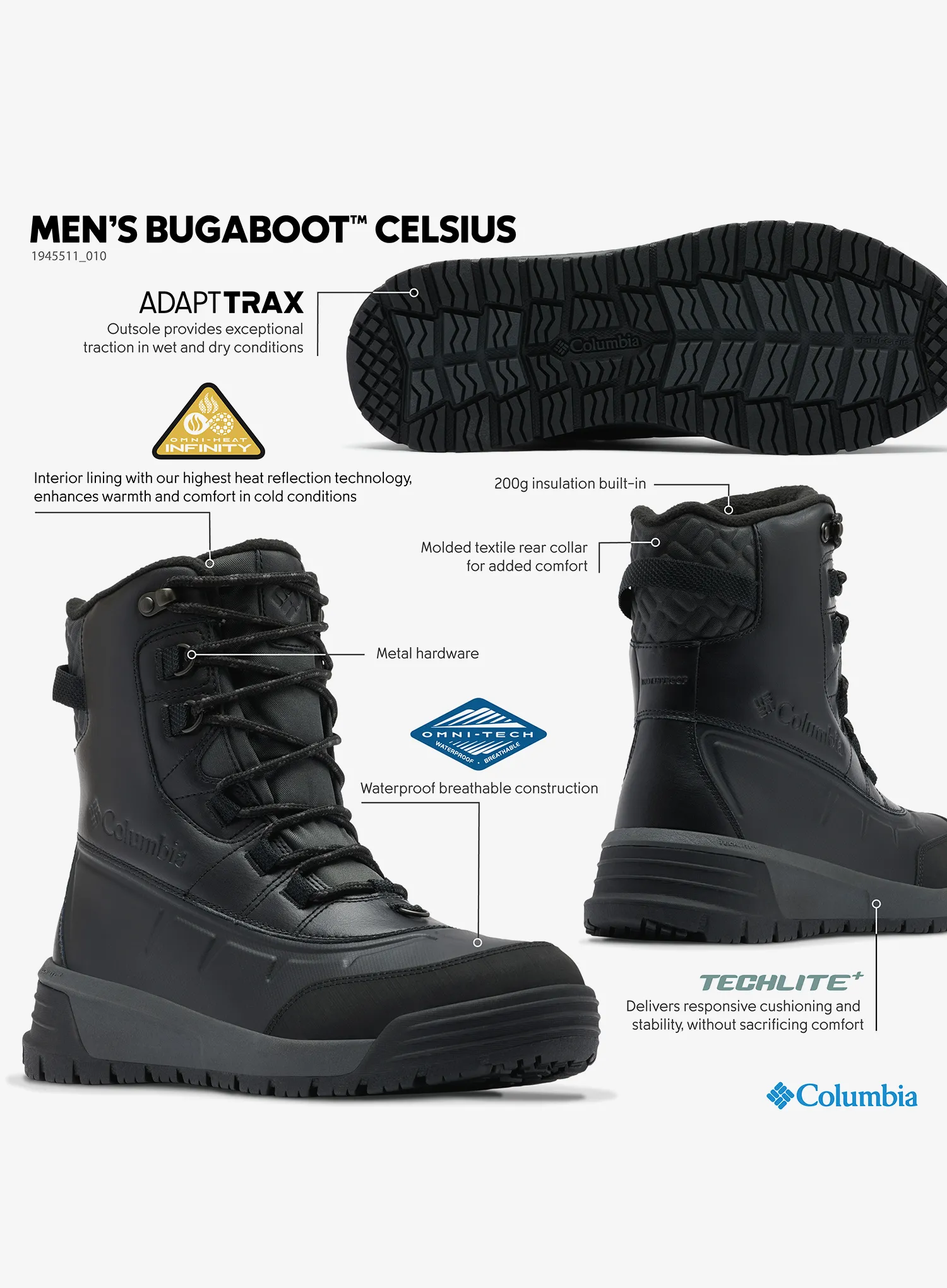 Zimní boty Columbia Bugaboot Celsius - black/shark