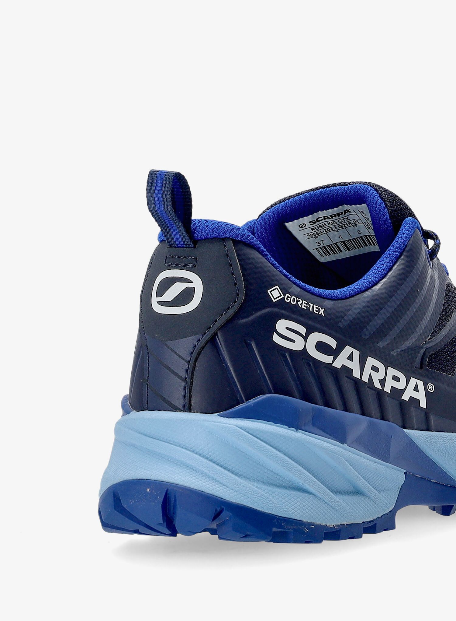 Dětské trekové boty Scarpa Rush Kid GTX - black/lake blue