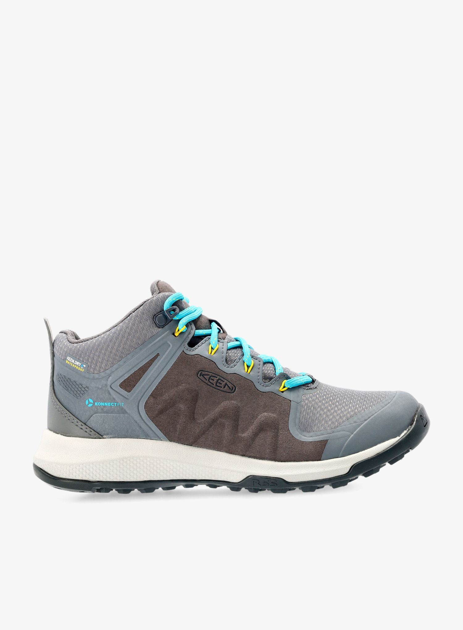 Dámské turistické boty Keen Explore Mid WP - grey/turquoise