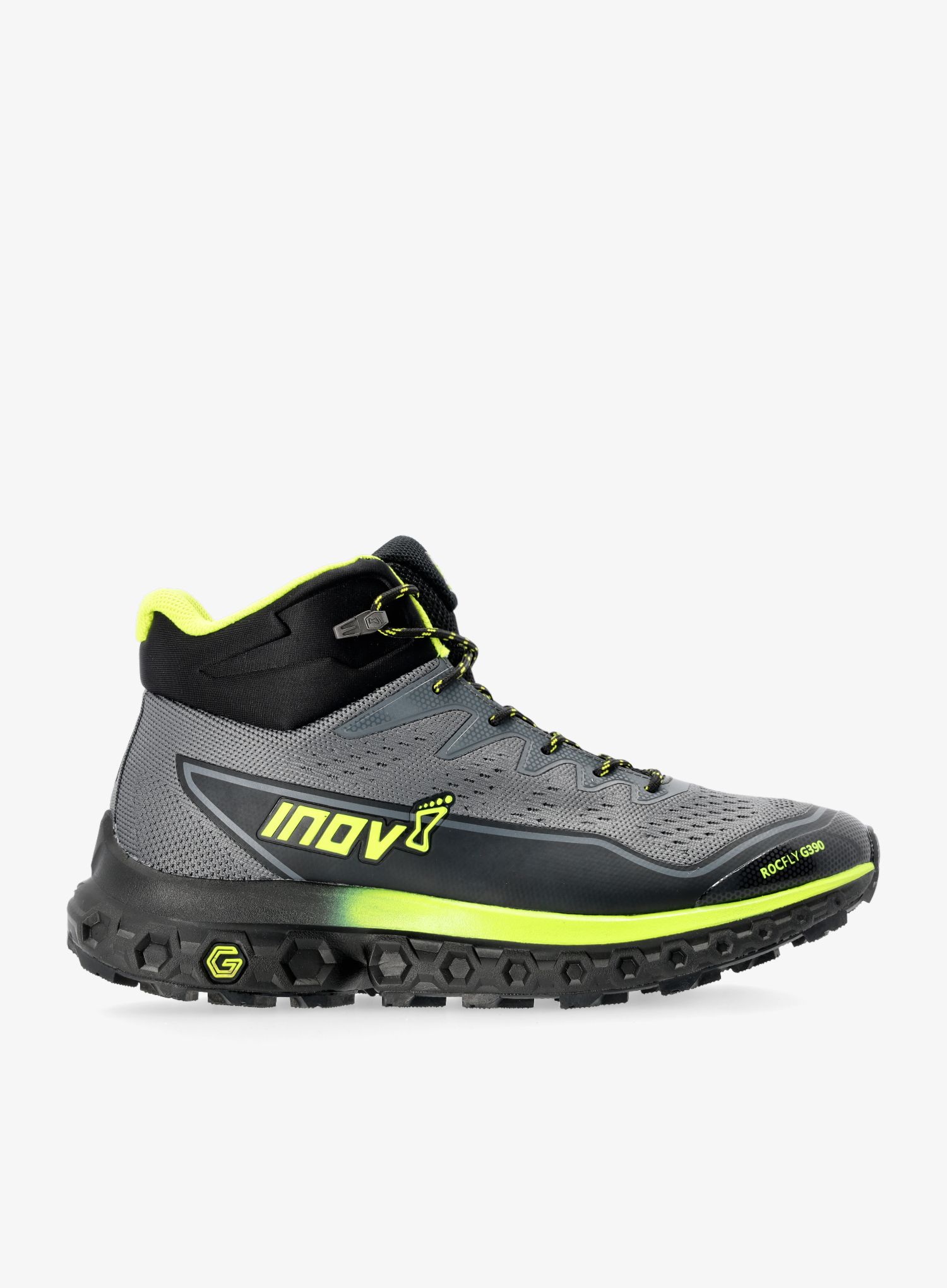 Turistické boty Inov-8 RocFly G 390 - grey/black/yellow