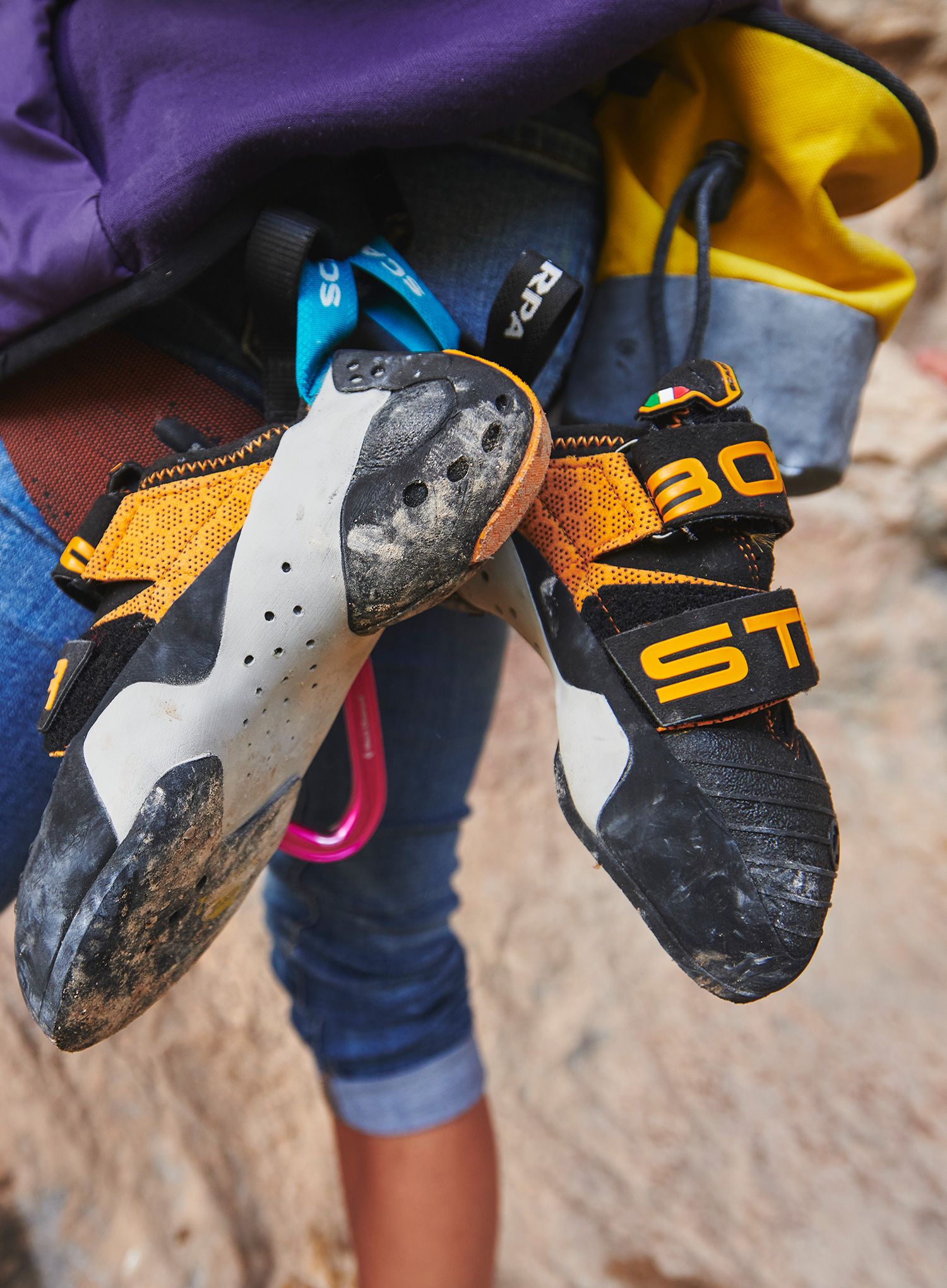 Lezečky Scarpa Booster - black/orange