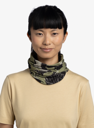 Multifunkční šátek Buff Coolnet UV - rub chomp khaki