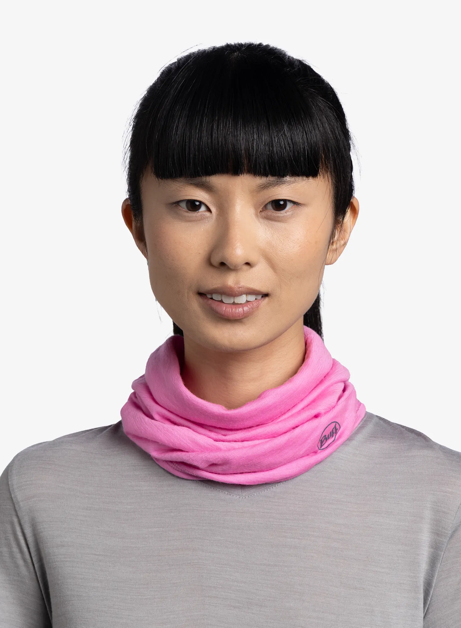 Multifunkční šátek Buff Lightweight Merino Wool - solid fluor fuchsia