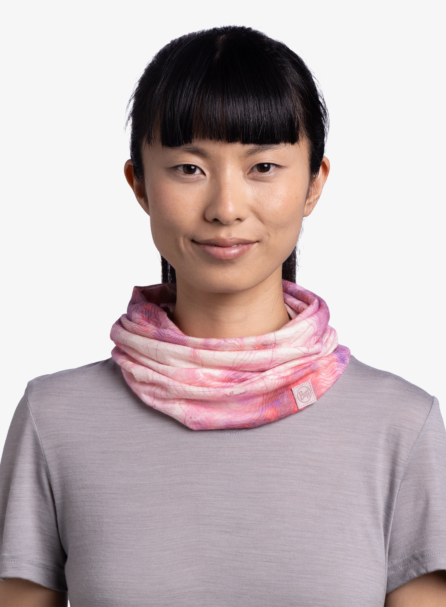 Multifunkční šátek Buff Merino Lightweight Digital Prints - orisa pink azalea