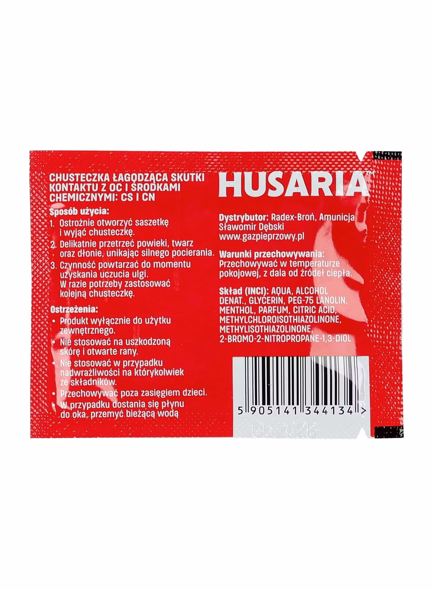 Dekontaminační ubrousek Husaria Pepper Spray Neurtalizing Wipe