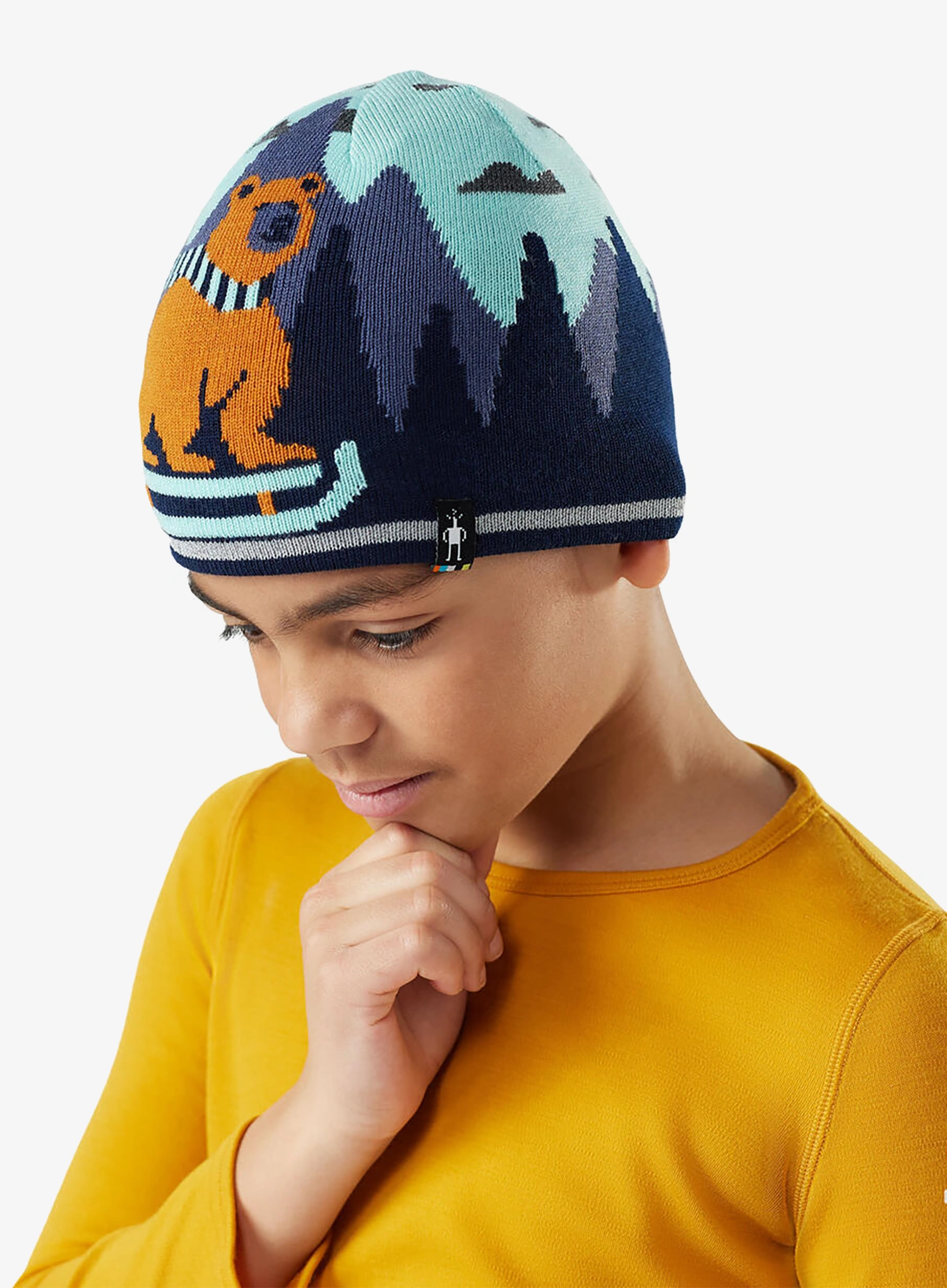 Čepice pro děti Smartwool Reversible Art Beanie - pacific blue