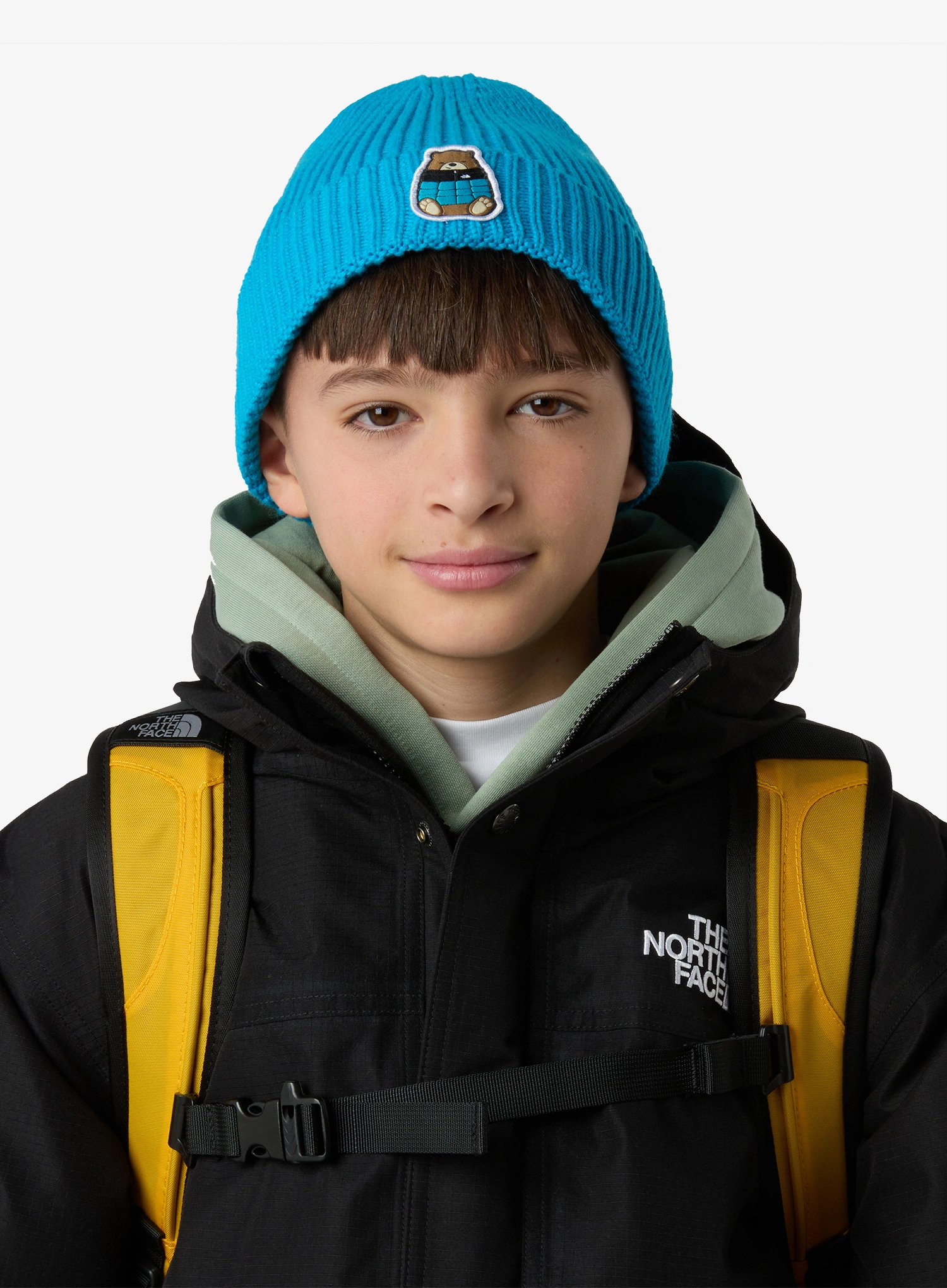 Čepice pro děti The North Face Logo Box Cuffed Beanie - meridian blue/bear patch