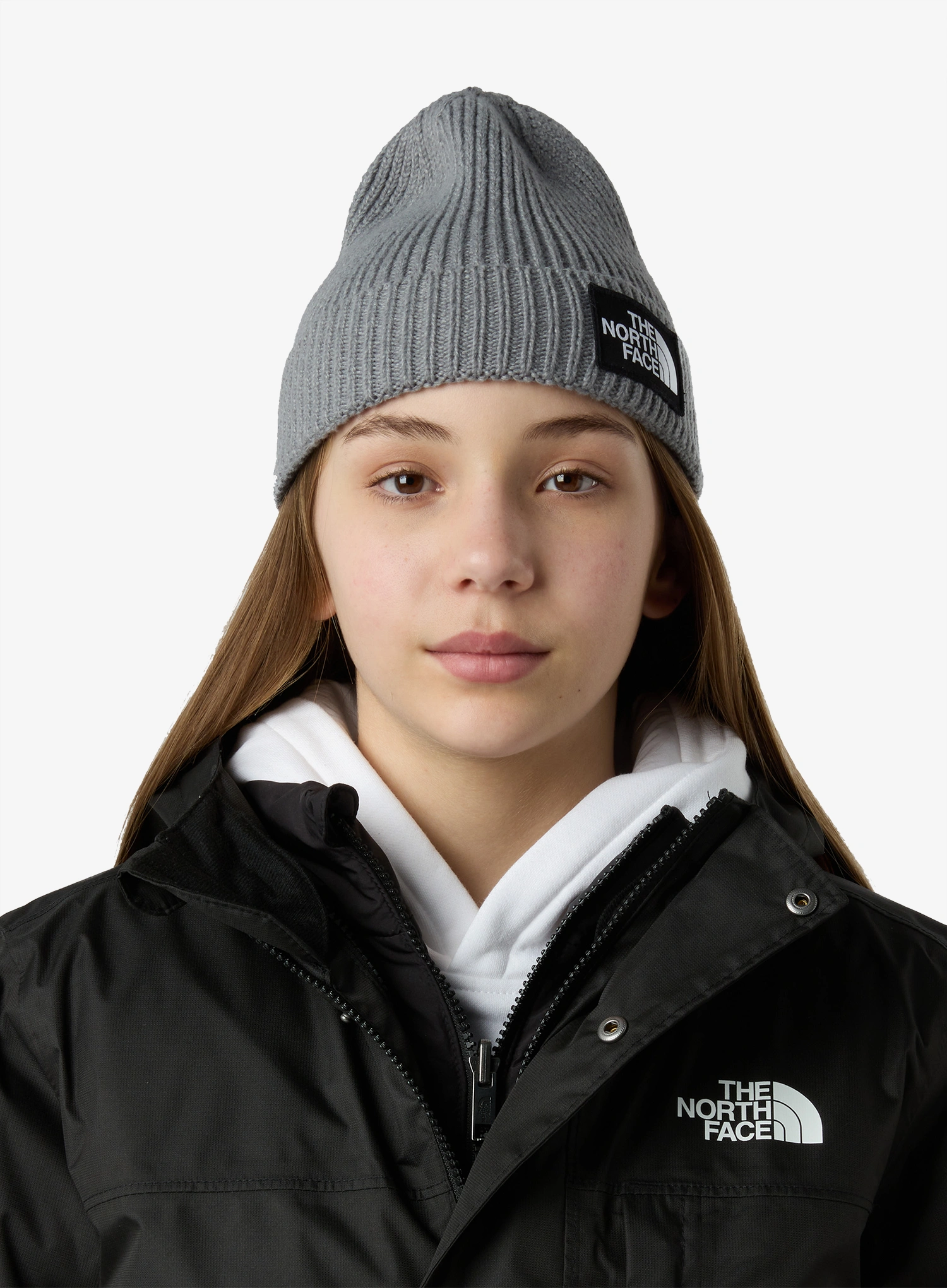 Dětská čepice The North Face Logo Box Cuffed Beanie - tnf medium grey heather
