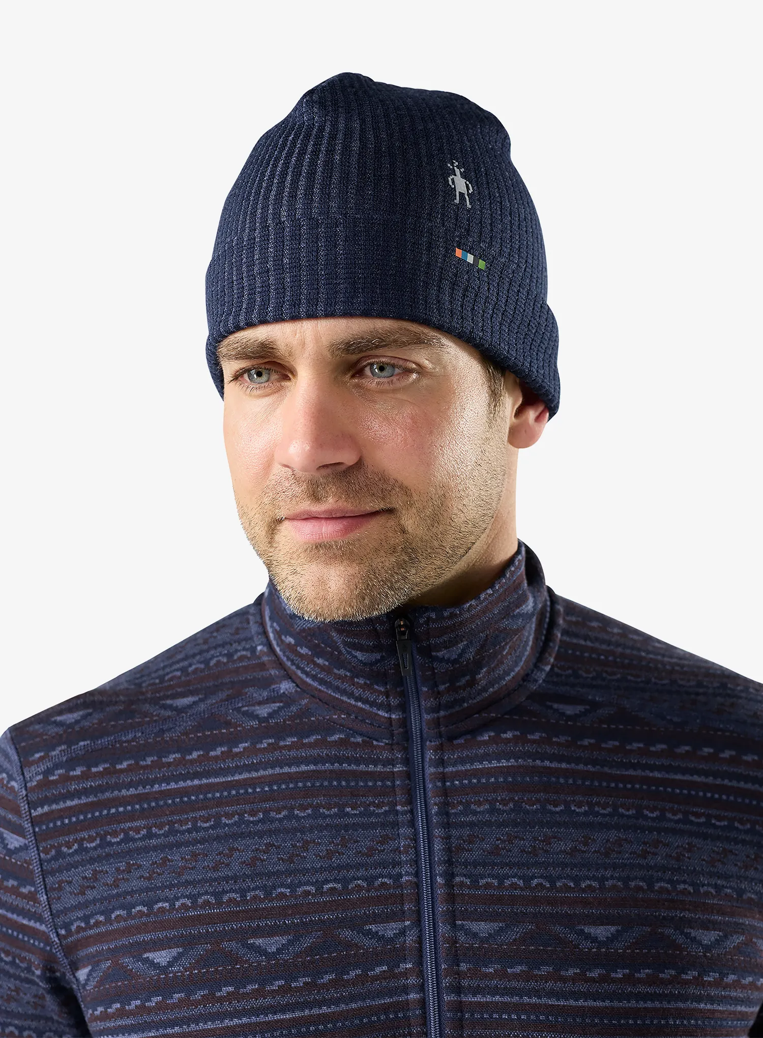 Čepice Smartwool Thermal Merino Rib Beanie - nightfall blue heather