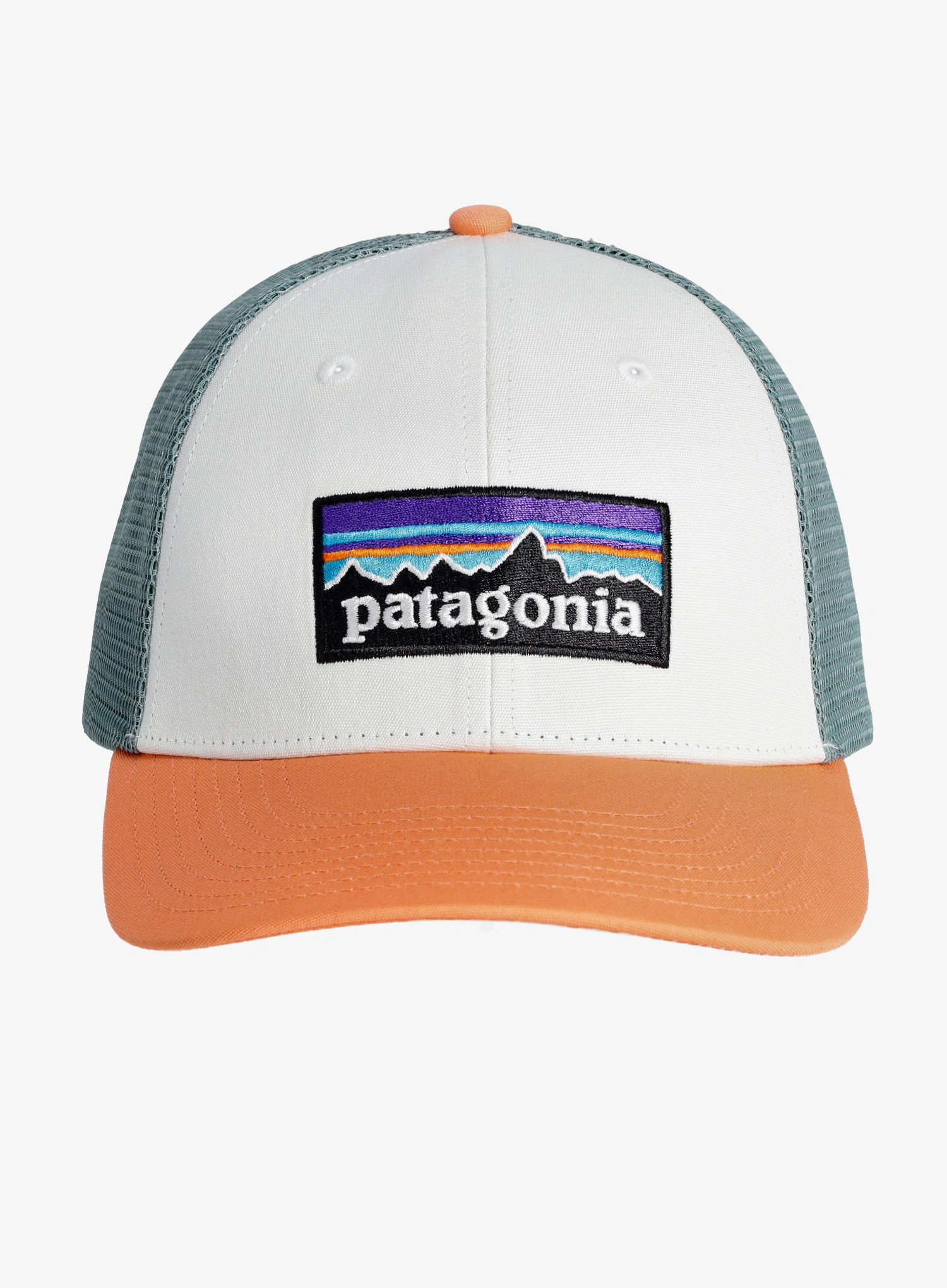 Kšiltovka Patagonia P-6 Logo LoPro Trucker Hat - white w/peach sherbet