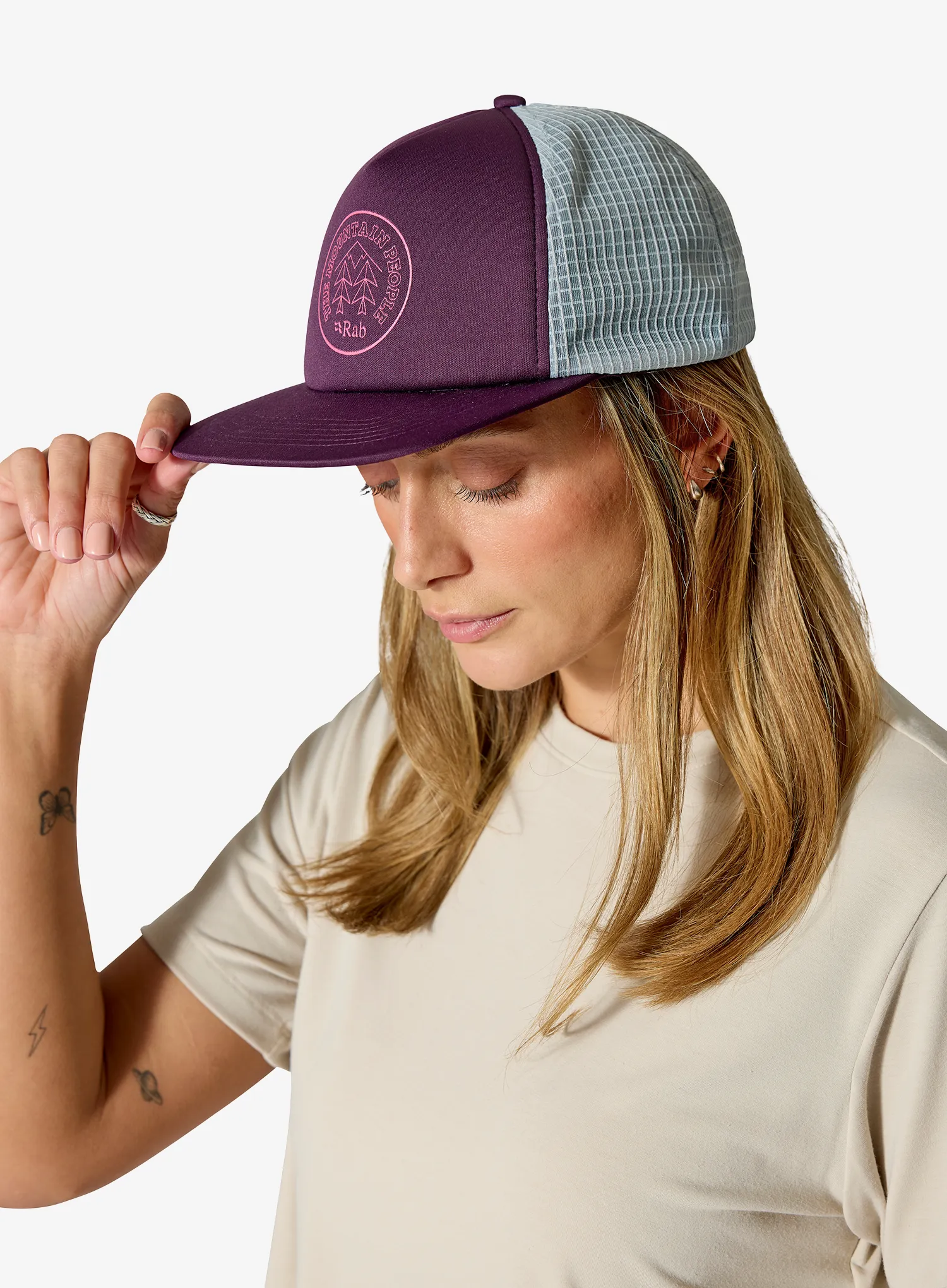 Kšiltovka Rab Cirque Print Cap - mulberry/pewter