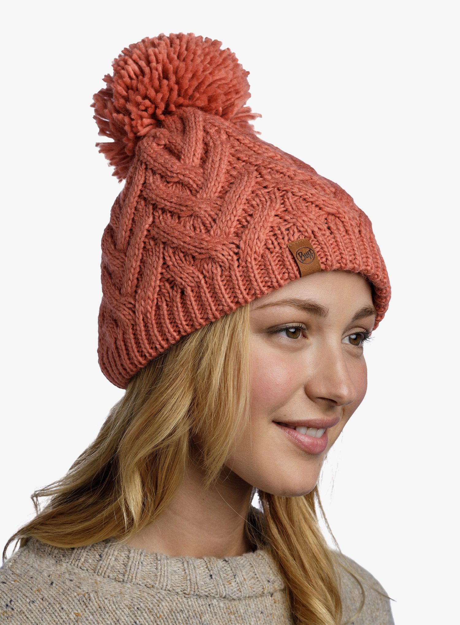 Dámská zimní čepice Buff Knitted&Fleece Beanie Caryn - crimson