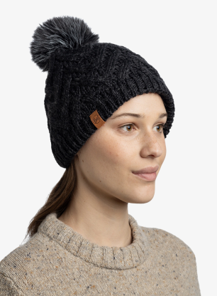 Dámská zimní čepice Buff Knitted&Fleece Beanie Caryn - graphite