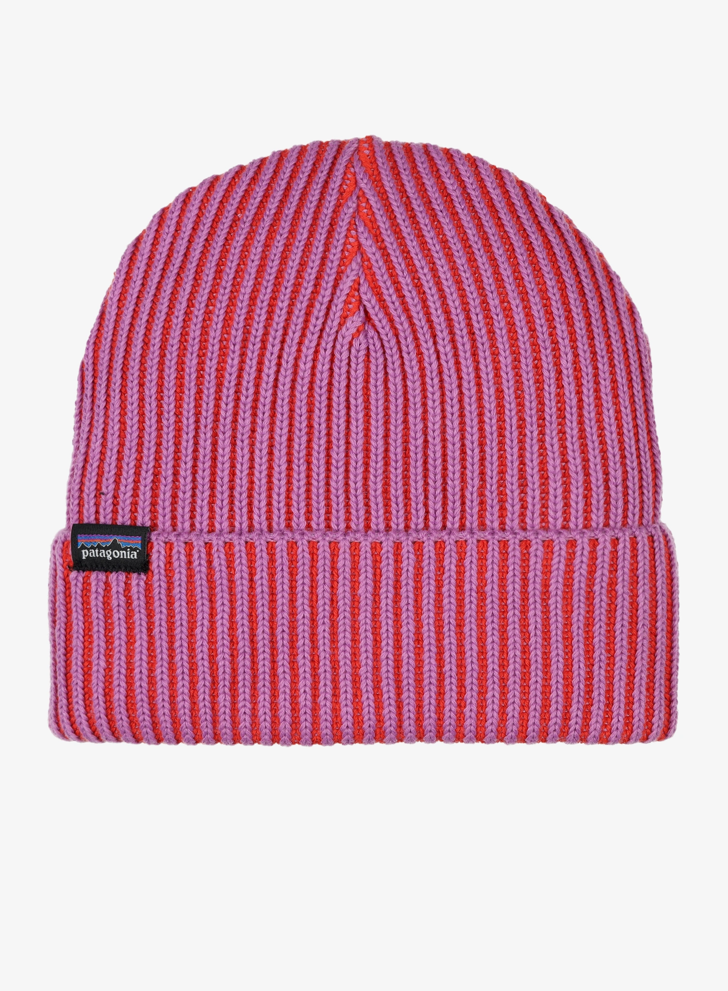 Zimní čepice Patagonia Fishermans Rolled Beanie - contrast stripe/brisk purple