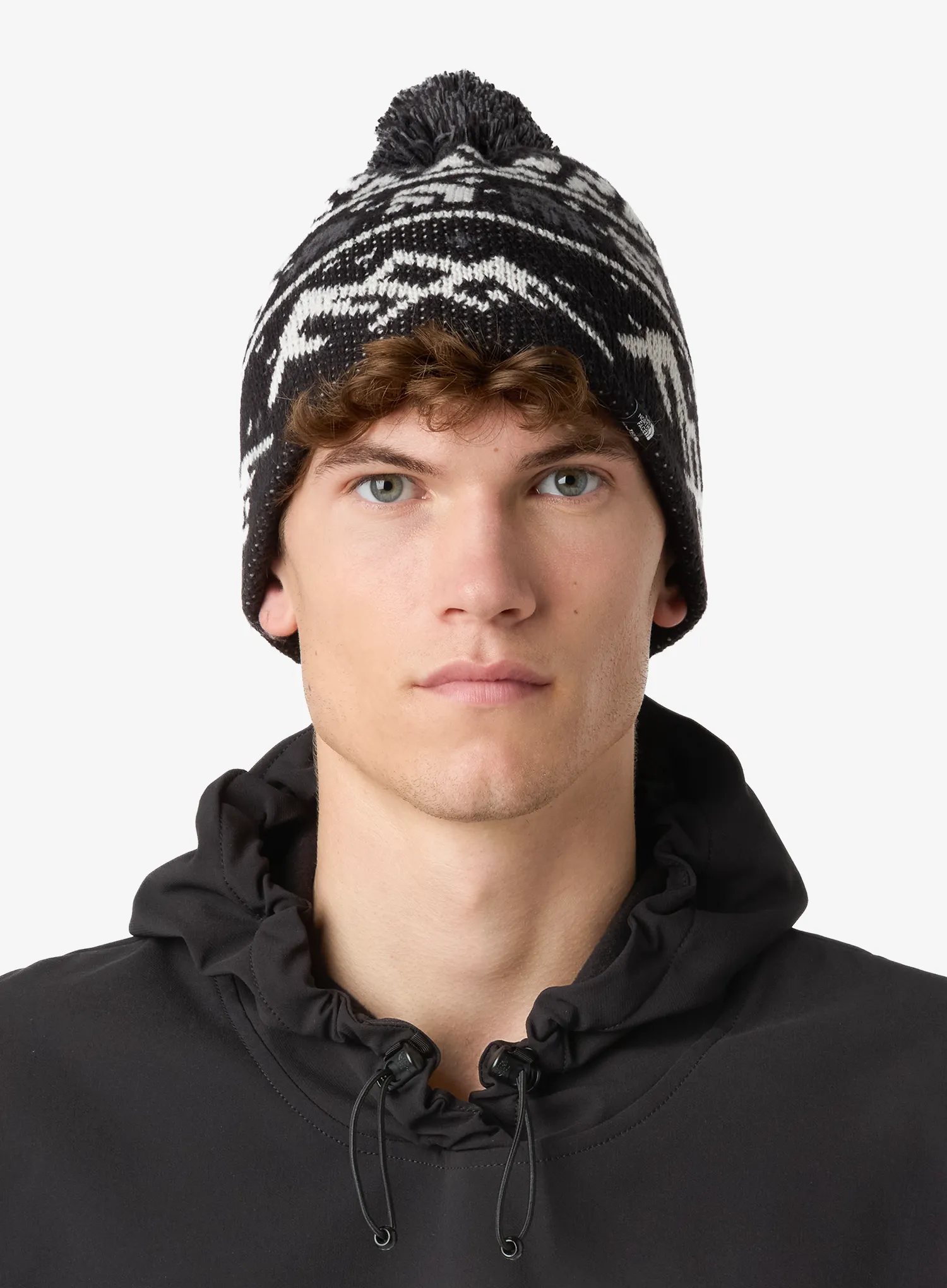 Zimní čepice The North Face Cabin Ski Tuke - tnf black jacquard/pom