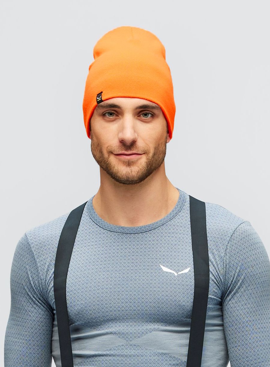 Lyžařská čepice Salewa Sella Ski Beanie - fluo orange