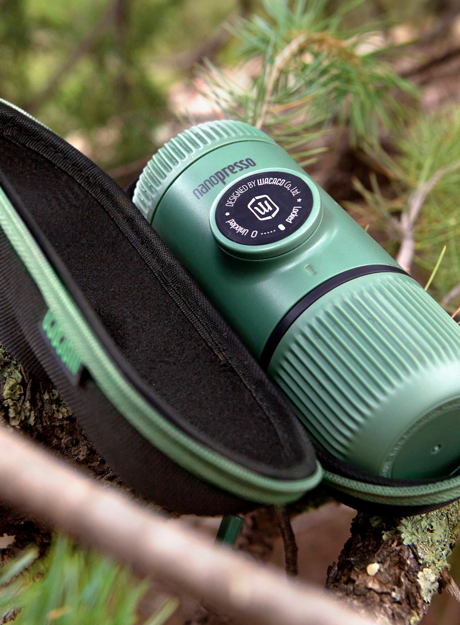 Kávovar Wacaco Nanopresso Elements + pouzdro - moss green