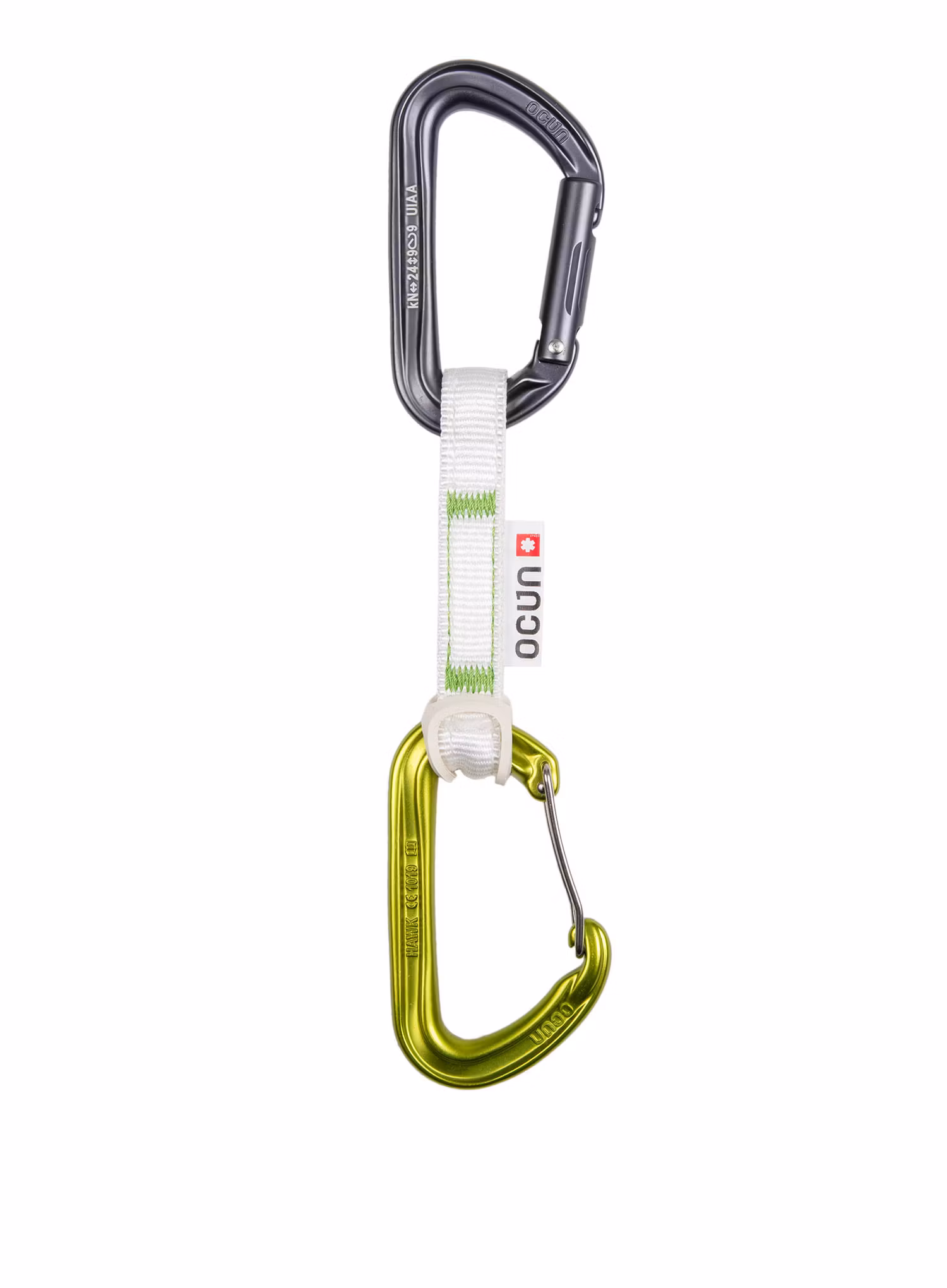 Lezecké expresky Ocun Hawk QD Combi Bio-Dyn-Ring 15 mm 10 cm 6-pack - green