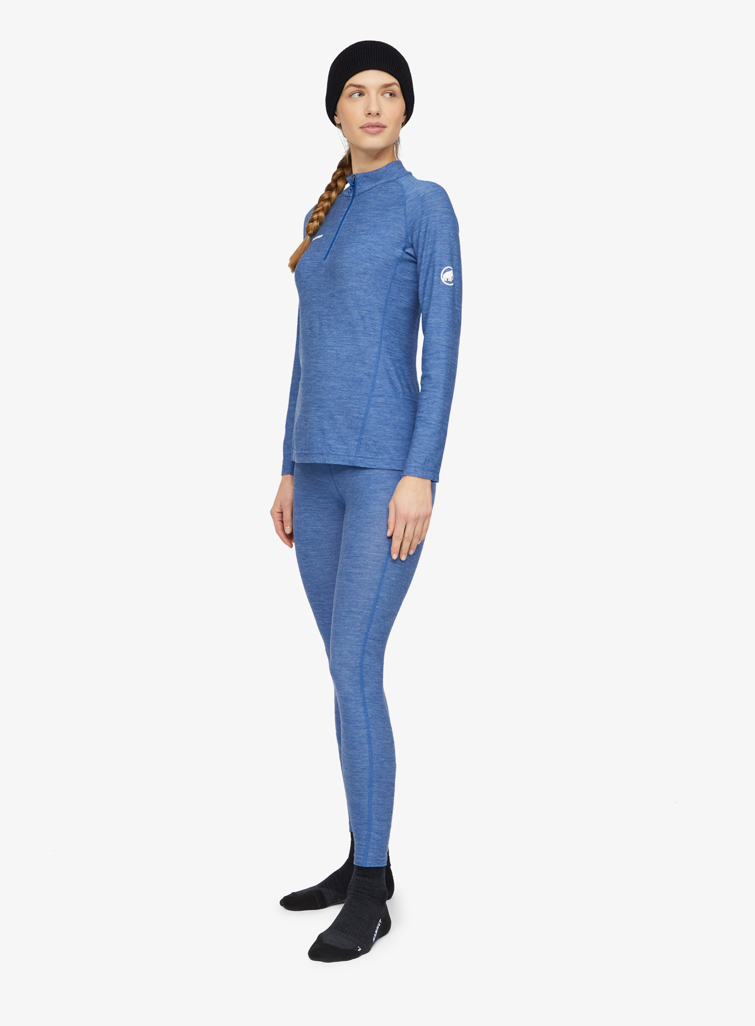 Termo legíny dámské Mammut Tree Wool Thermal FL Long Tights - tschiel melange