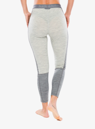 Termo legíny dámské Peak Performance Magic 7/8 Long Johns Wool-blend BL - med grey mel/grey mel