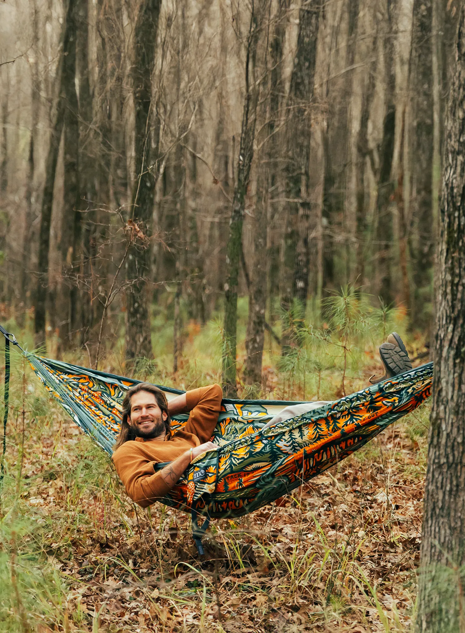 Hamaka pro dva ENO DoubleNest Print - Giving Back Hammock - keep it wild/spruce