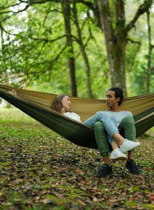 Hamaka Ticket To The Moon King Size Hammock - army green/brown