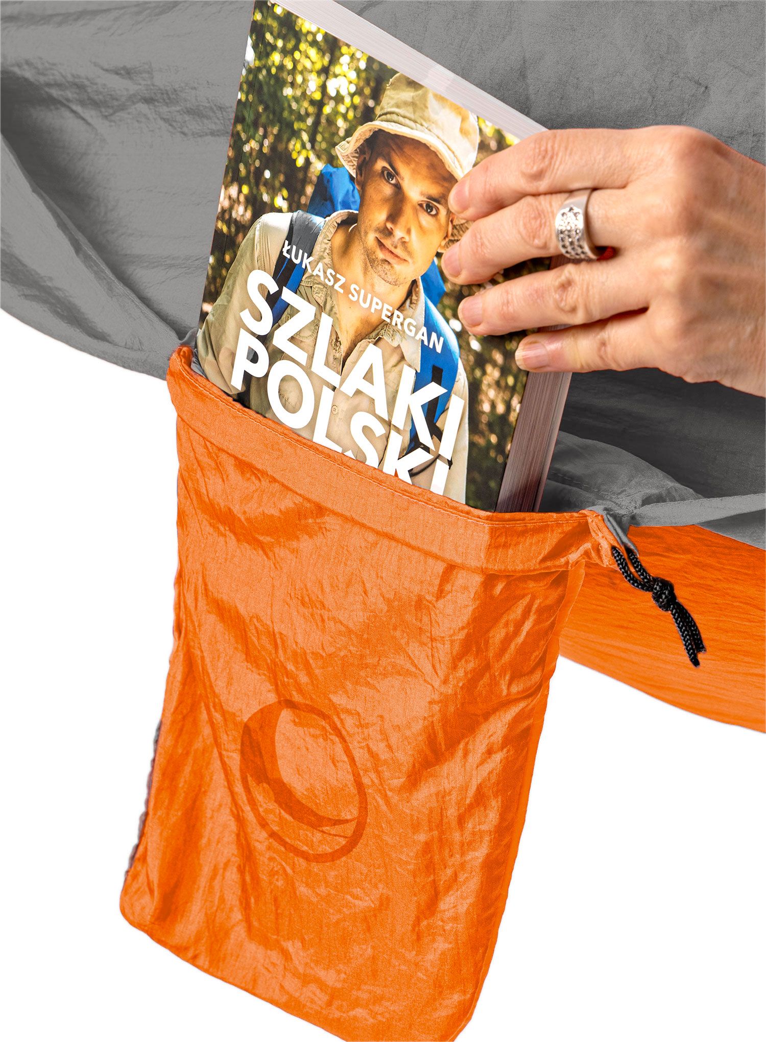 Houpací síť Ticket to The Moon King Size Hammock - orange/grey