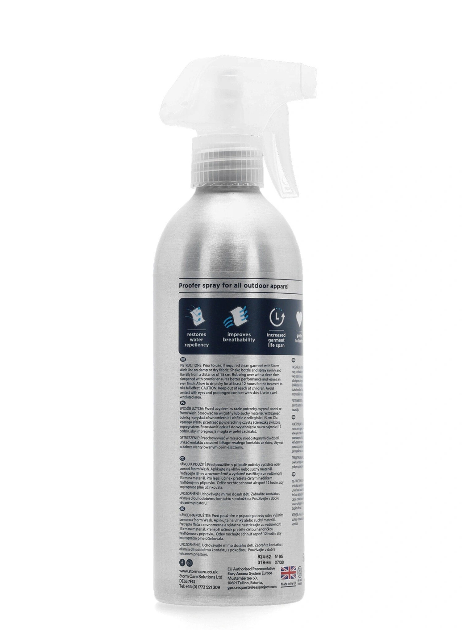 Impregnát Storm Apparel and Down Proofer Spray On Heat Cure 500 ml