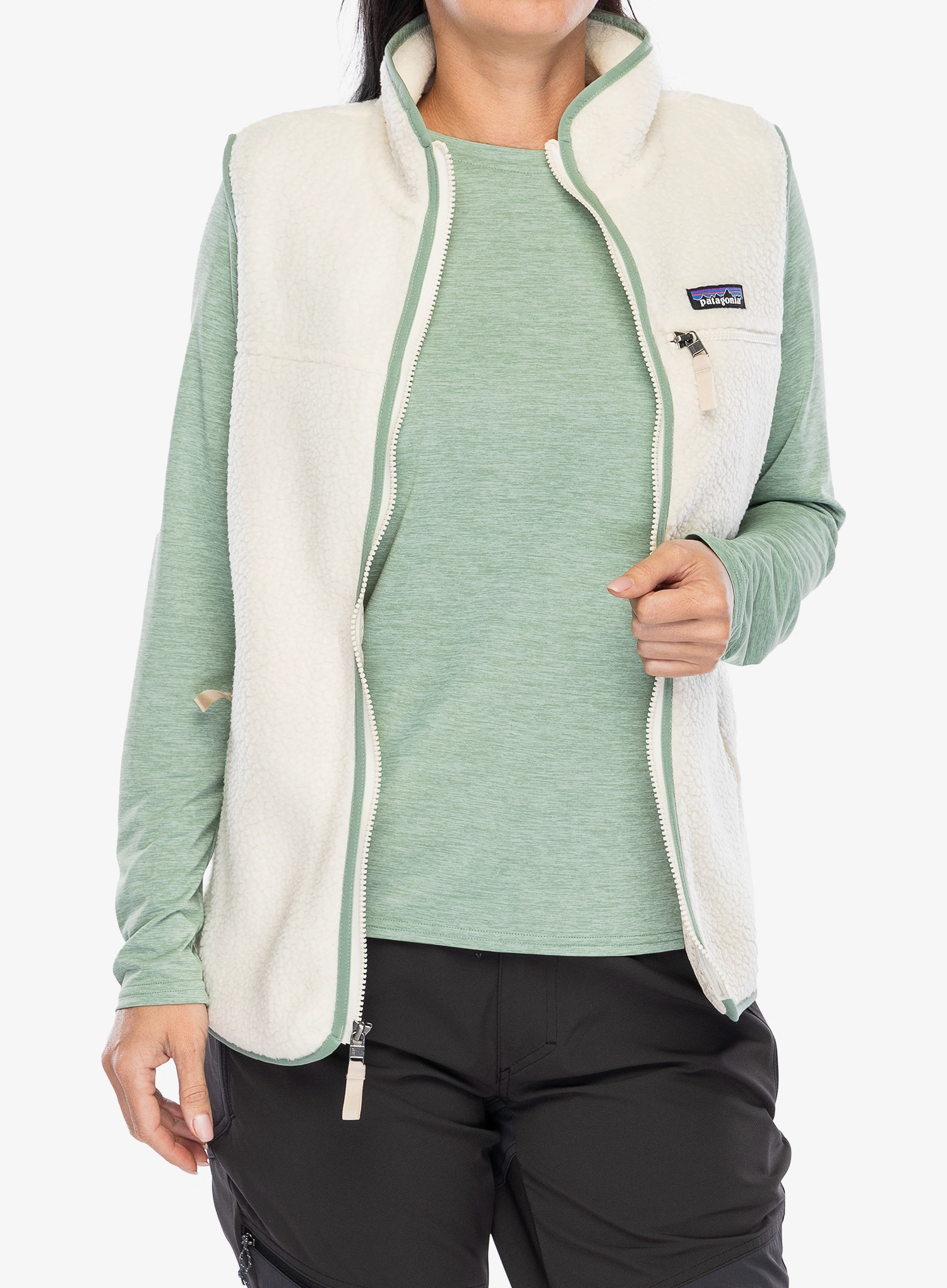 Vesta dámská Patagonia Retro Pile Vest - natural/ellwood green