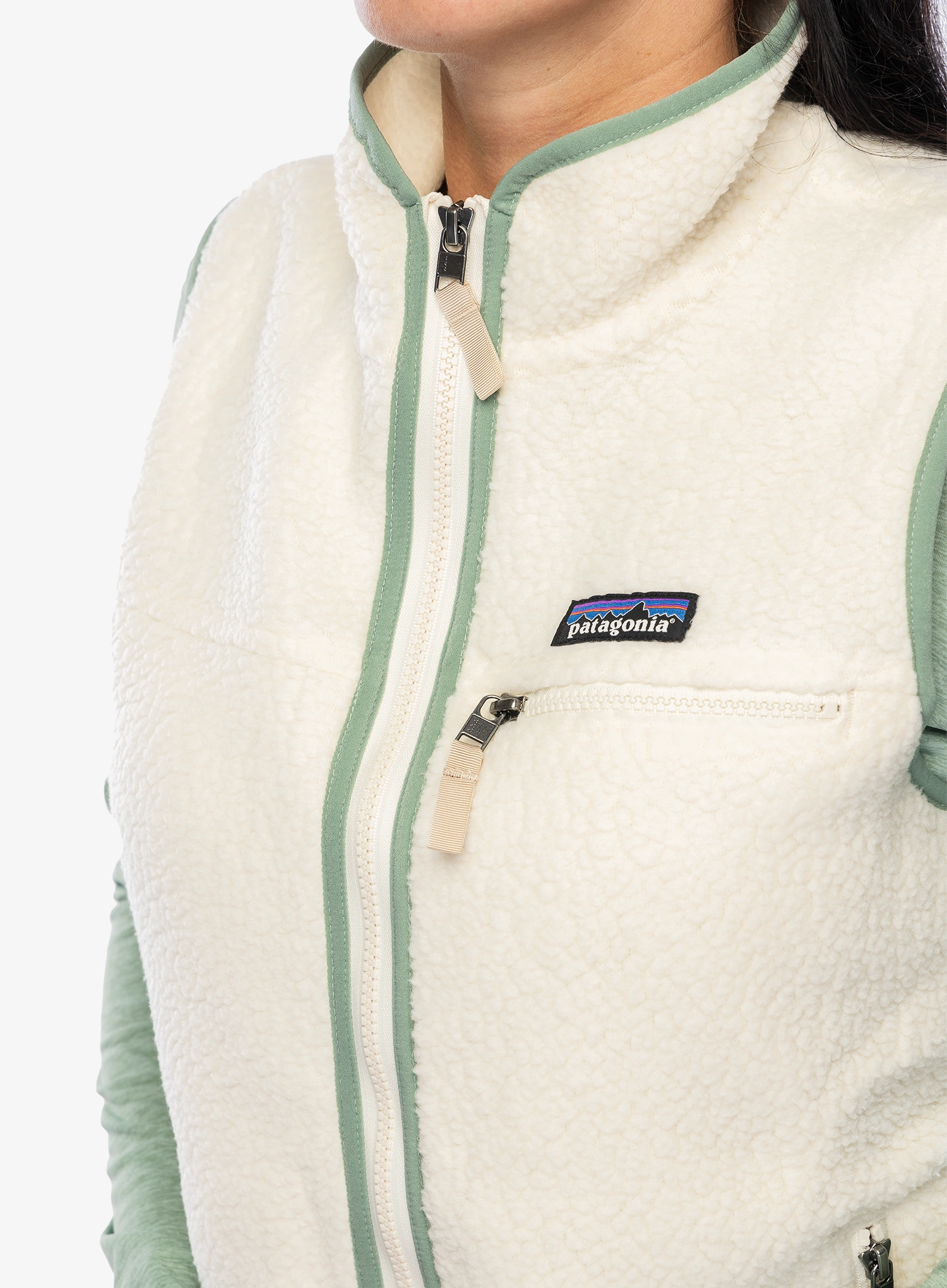 Vesta dámská Patagonia Retro Pile Vest - natural/ellwood green