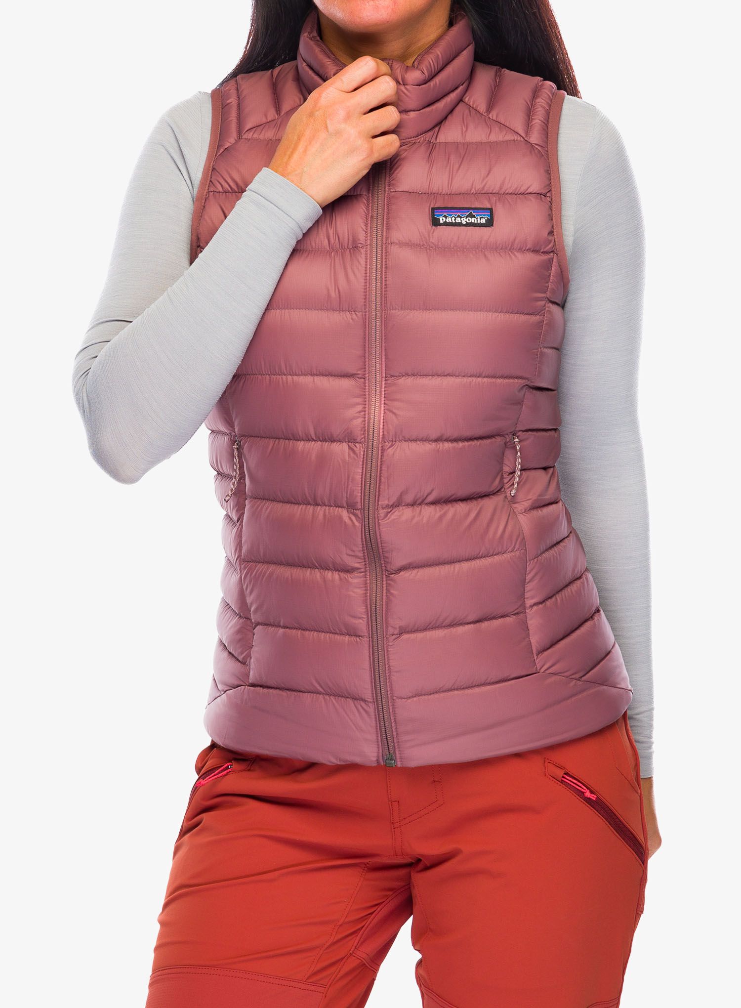 Péřová vesta dámská Patagonia Down Sweater Vest - dulse mauve