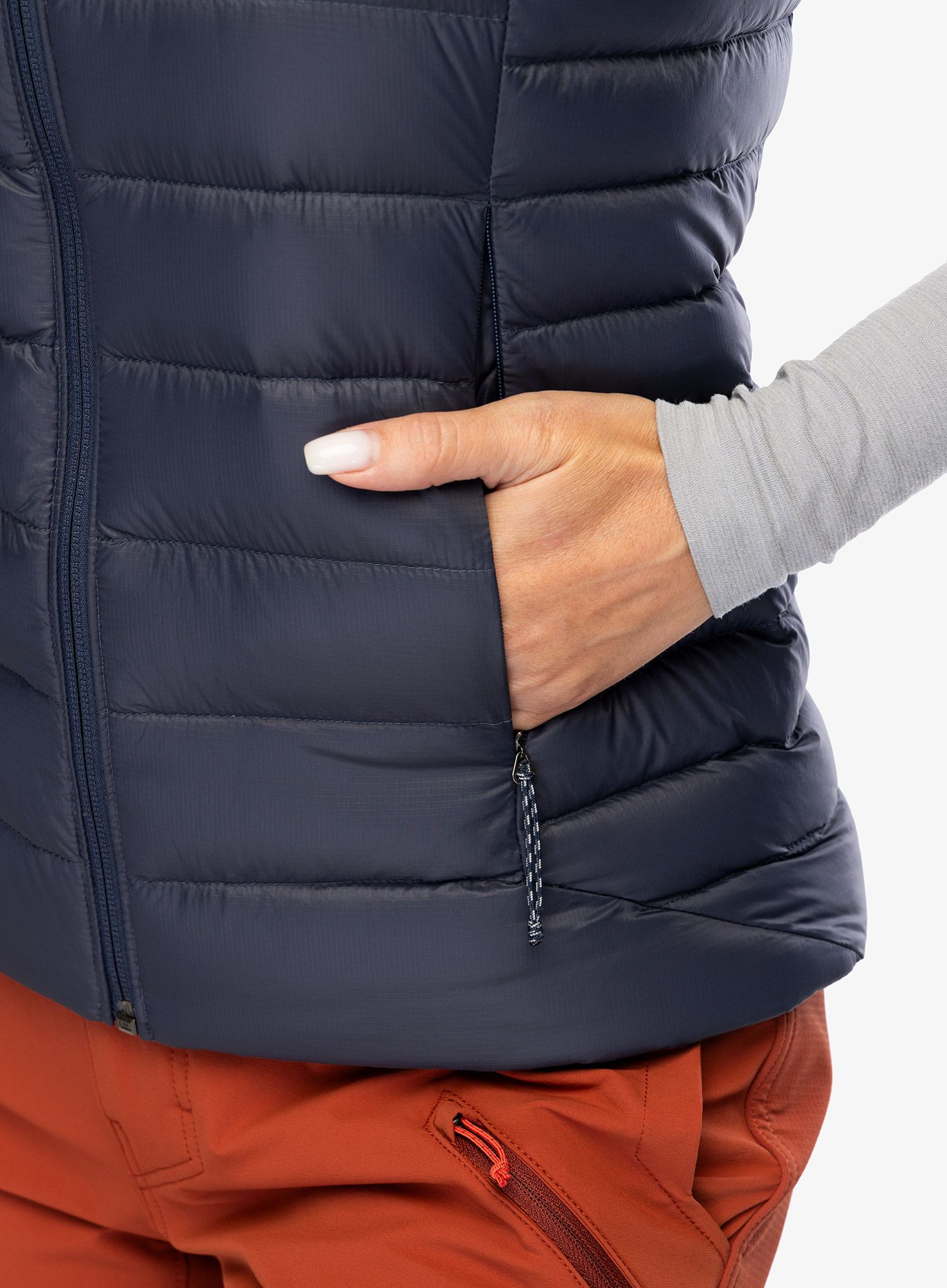 Péřová vesta dámská Patagonia Down Sweater Vest - smolder blue